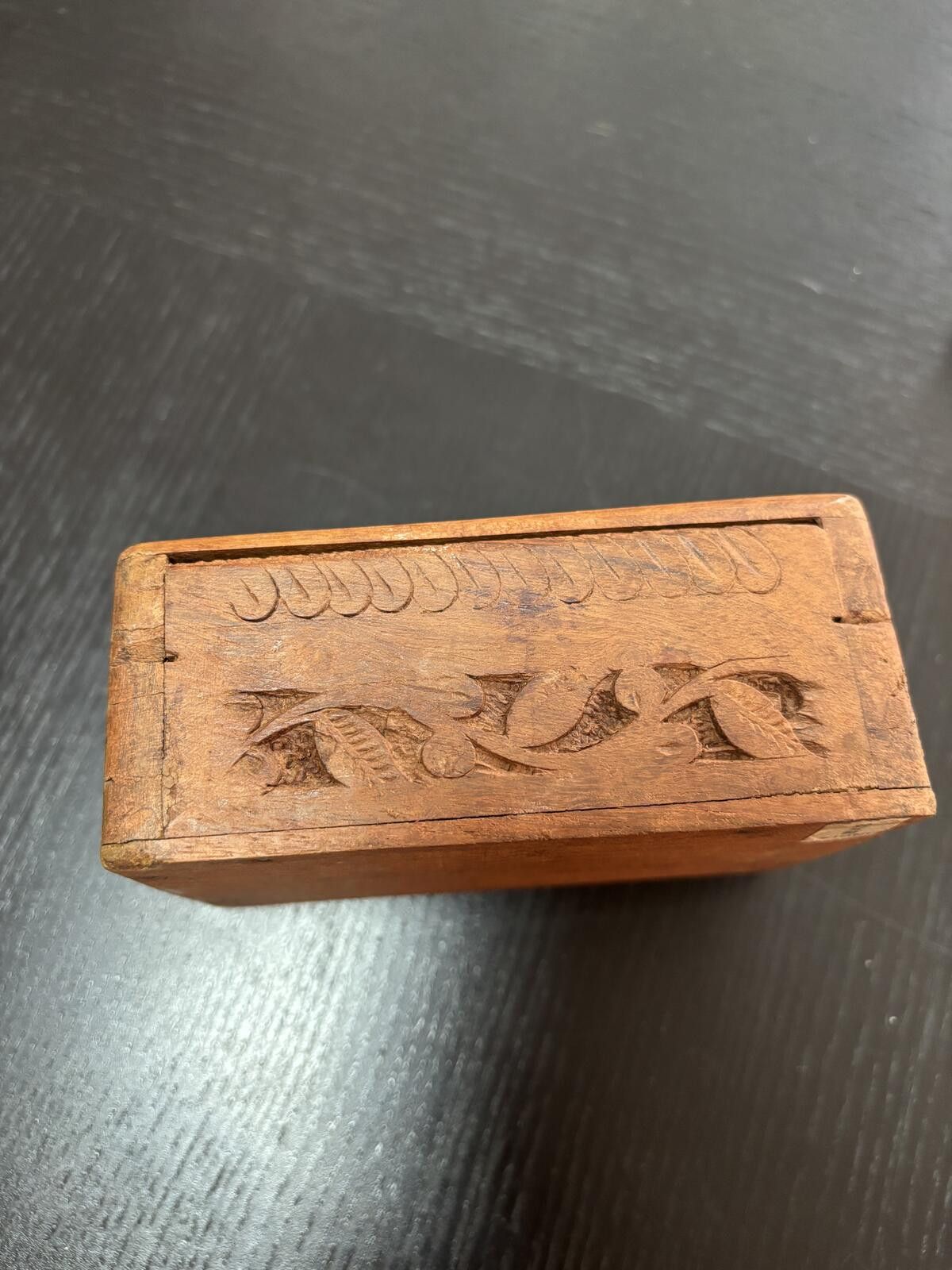 The Unbranded Brand Hand-Carved Wooden Jewelry or Trinket Box with Floral Design Size ONE SIZE - 7 Thumbnail