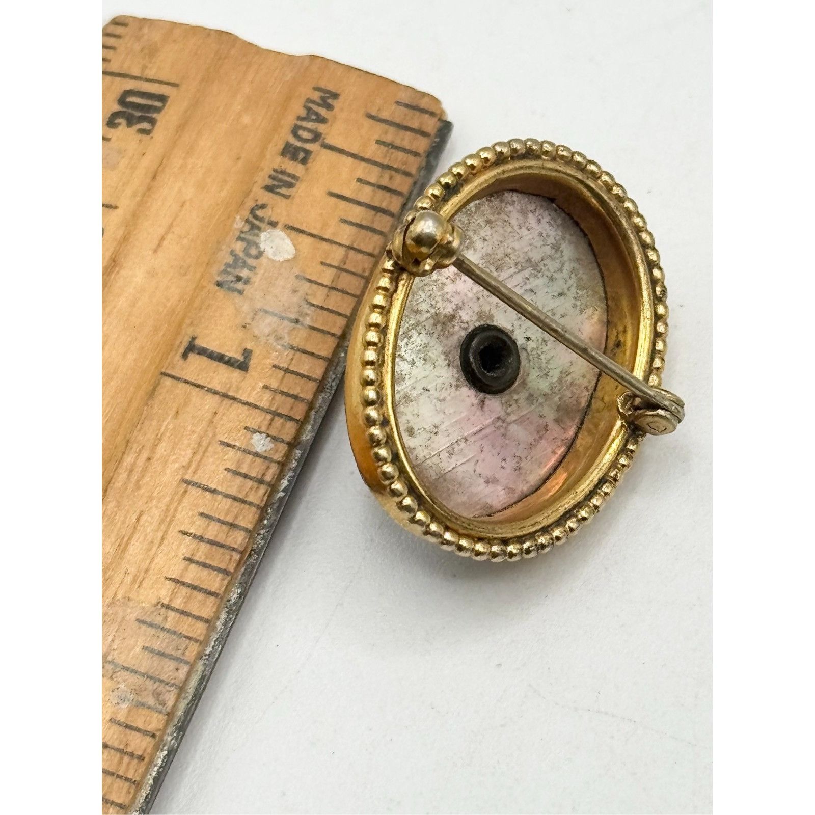 Vintage Estate AM Co Gold Filled Mother of Pearl Rhinestone Flower B Size ONE SIZE - 6 Thumbnail