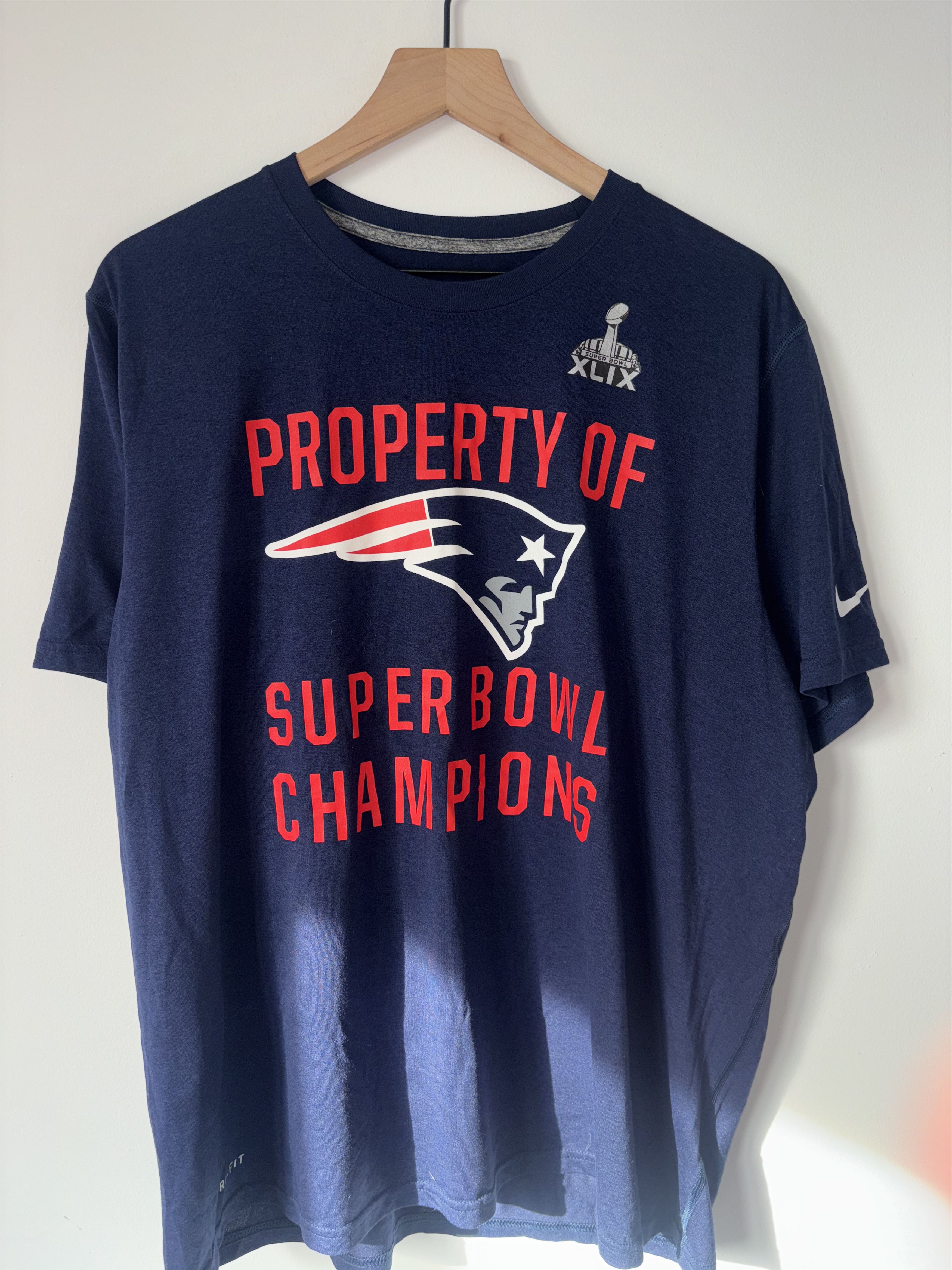 Nike Nike Dri Fit Patriots Super Bowl Champions Tee XL Navy Size US XL / EU 56 / 4 - 1 Thumbnail