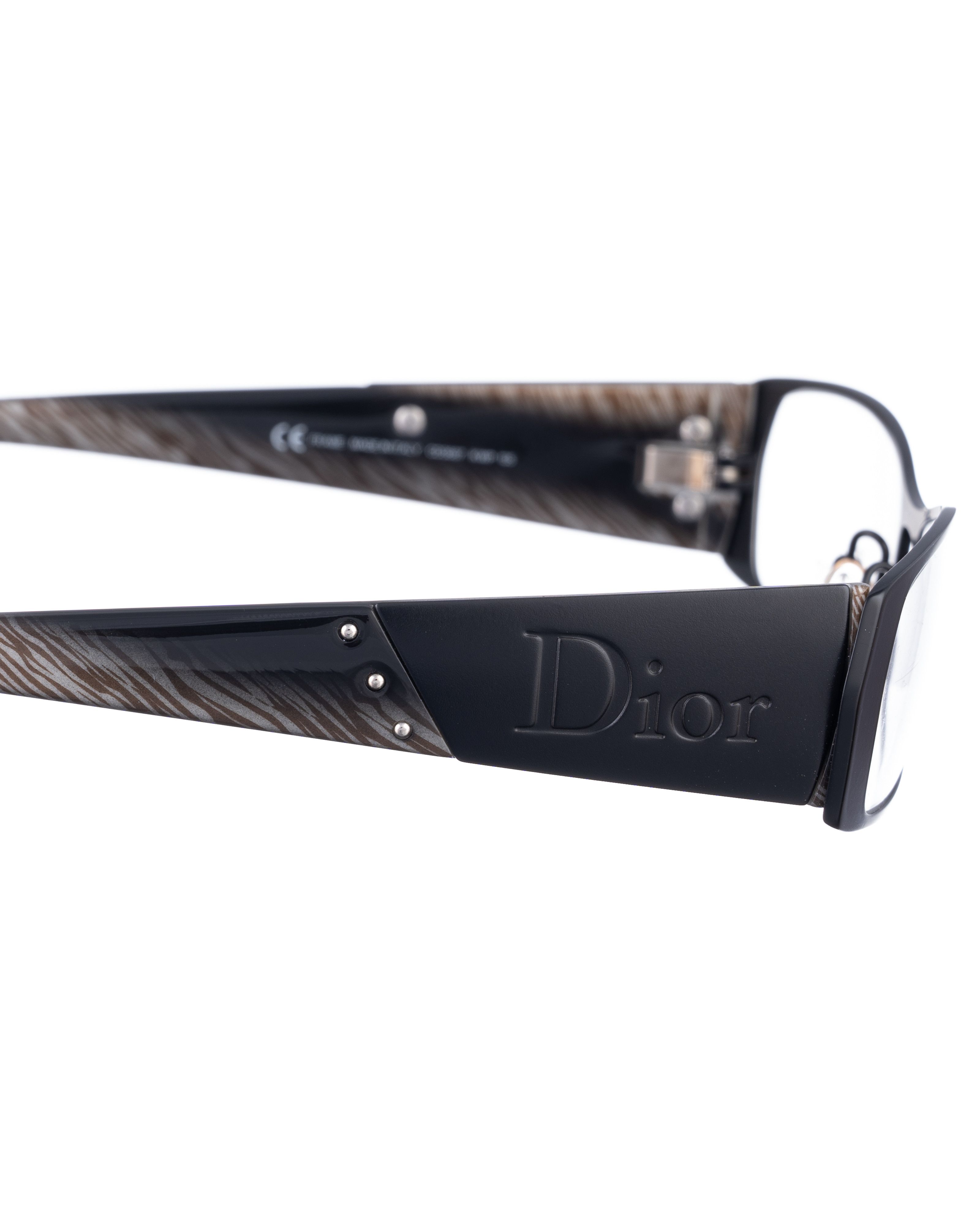 Dior Dior 00s Matte Retro Glasses with Animal Print Size ONE SIZE - 3 Thumbnail