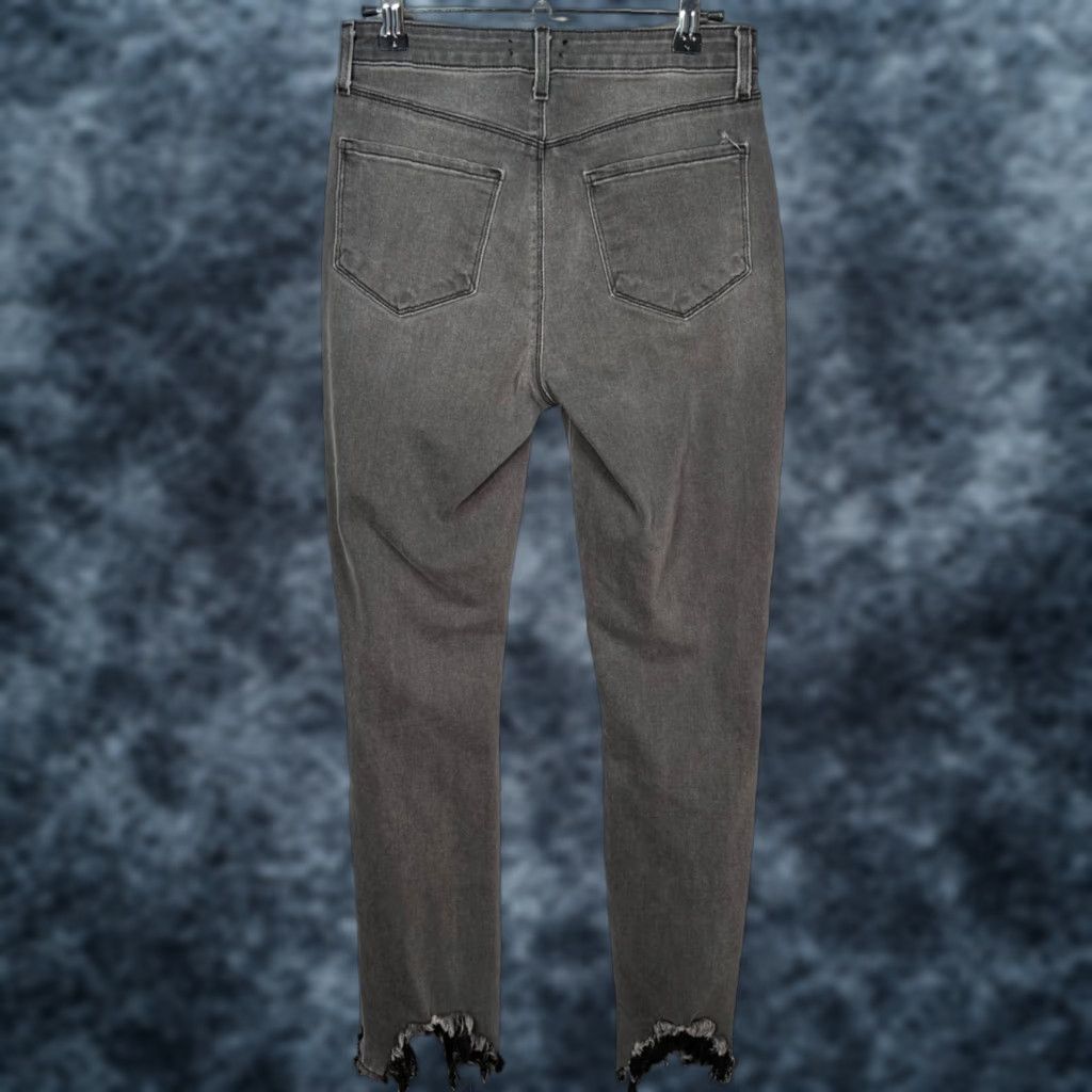 L'AGENCE L'AGENCE Womens 25 Gray Distressed High-Waisted Skinny Jeans Frayed Hem Denim 5-Pocket Size 42" / US 20 - 1 Thumbnail