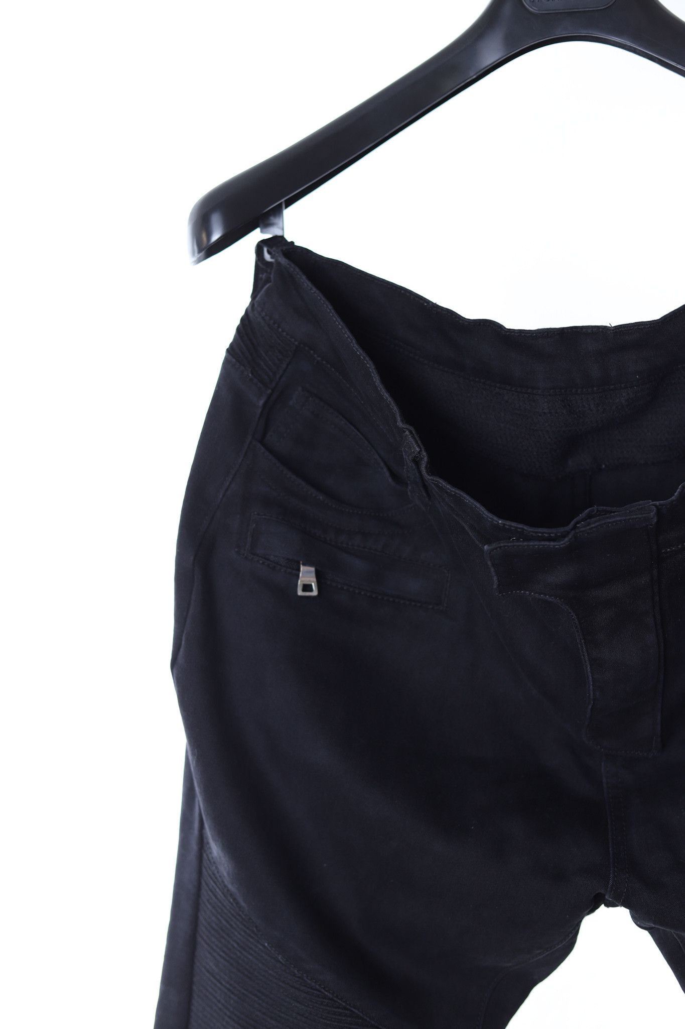 Balmain BALMAIN JEANS BIKER BLACK LOGO PANTS 137 Size US 36 / EU 52 - 4 Thumbnail