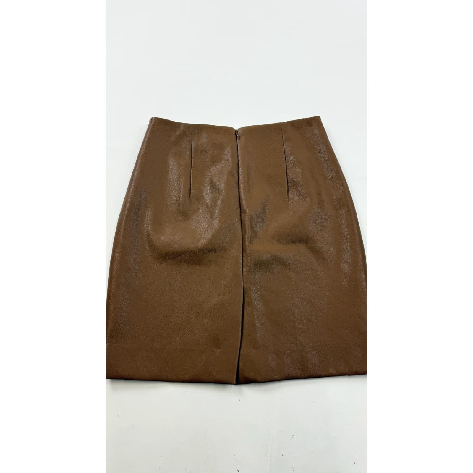 J.Crew J.Crew Skirt Womens 6P Brown Faux Leather Pencil Lined High Waist Mini Knee Length Zipper Size 28" / US 6 / IT 42 - 5 Thumbnail