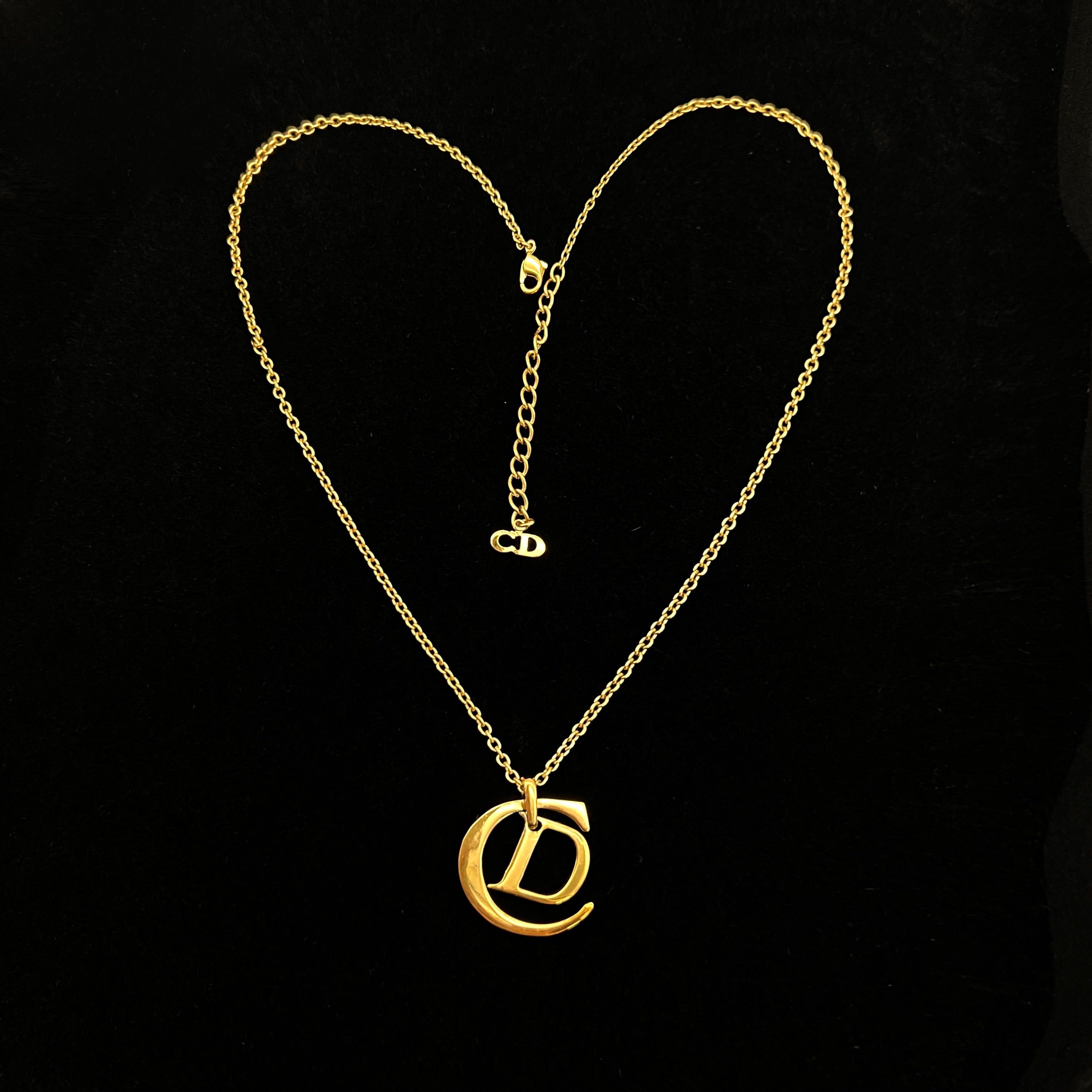 Dior Christian Dior Cd Logo Pendant Thin Chain Necklace Gp Size ONE SIZE - 1 Thumbnail