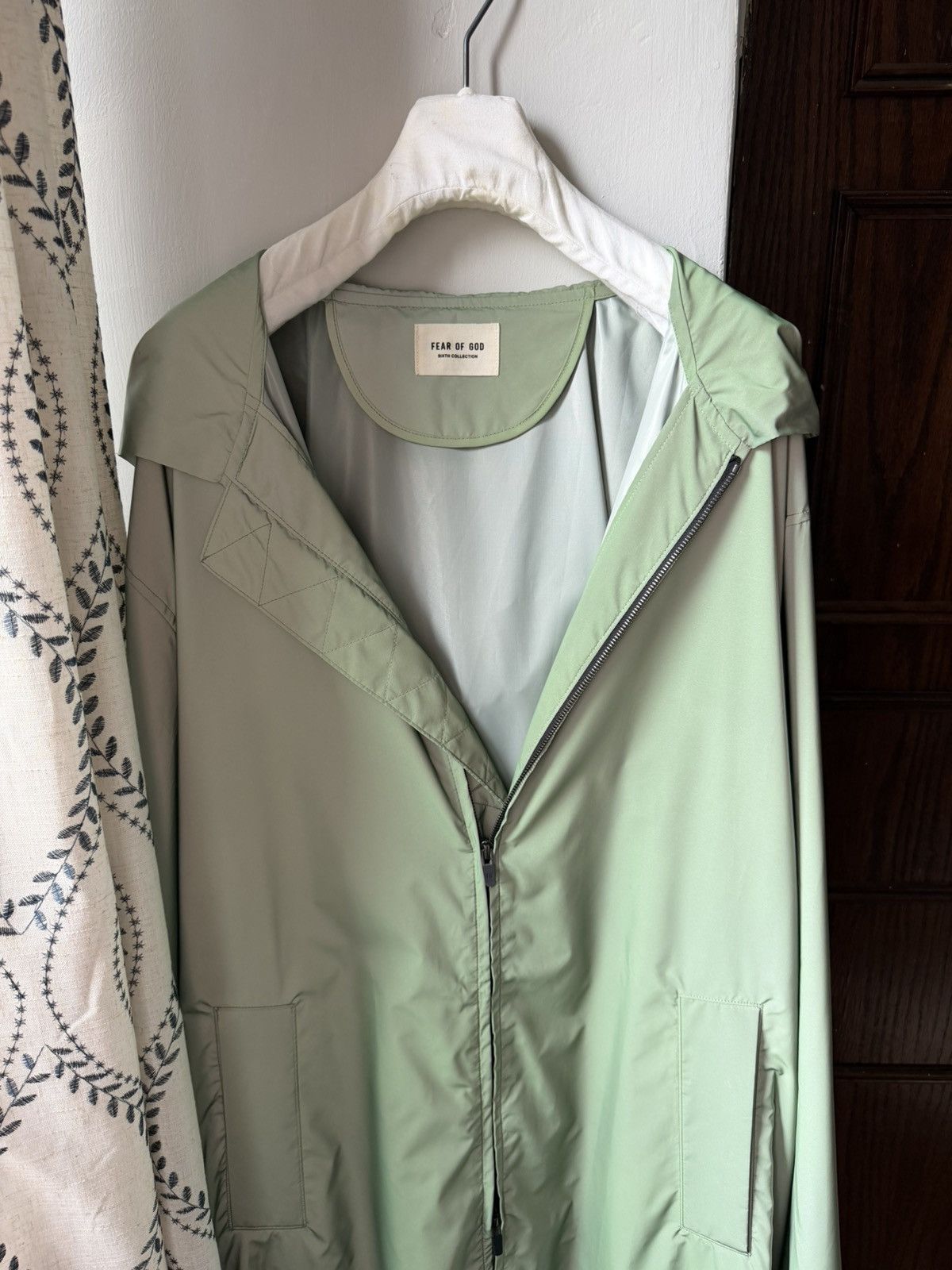 Fear of God FOG iridescent reflective nylon hooded raincoat, L, USA Size US L / EU 52-54 / 3 - 7 Thumbnail