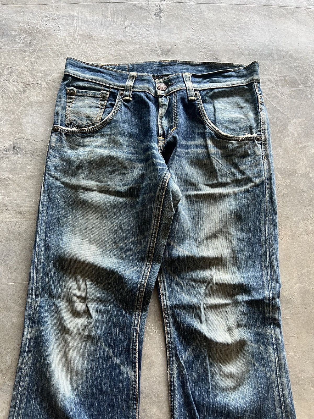 20471120 × Edwin × Japanese Brand flare edwin blue trip 503 dope faded washed punk grunge Size US 33 - 9 Thumbnail