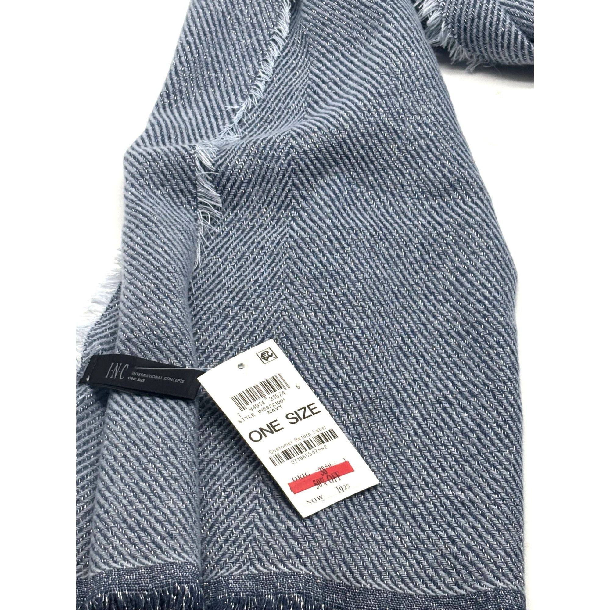 Other Inc International Concepts Two-Tone Shine Scarf / Wrap, Navy Size ONE SIZE - 5 Thumbnail
