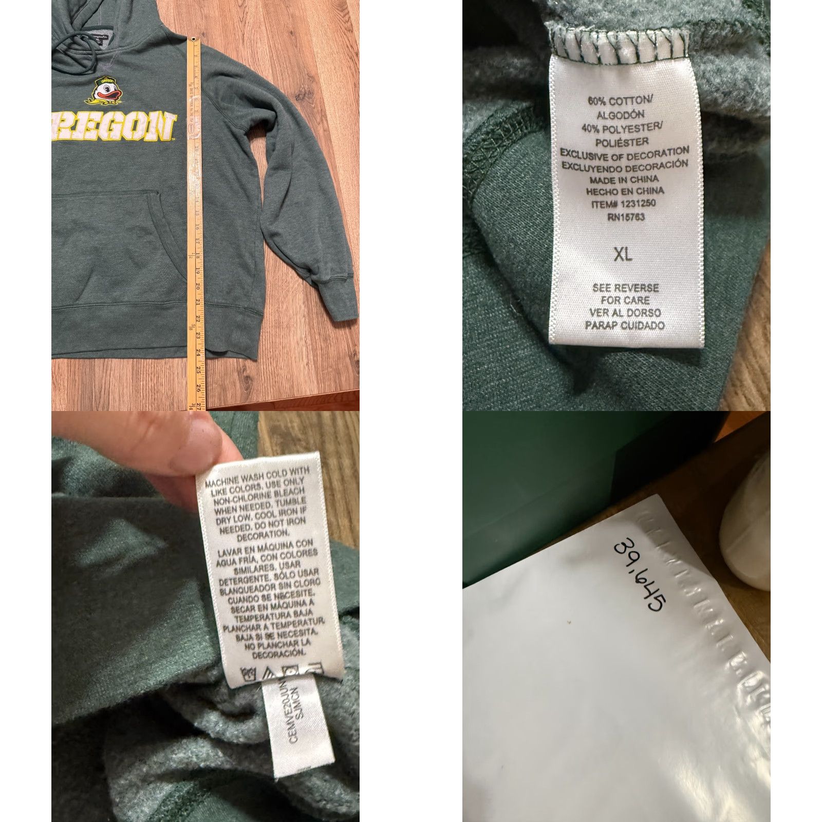 Champion VINTAGE Champion Hoodie Mens XL Green Pullover Oregon Ducks Football Size US XL / EU 56 / 4 - 8 Thumbnail
