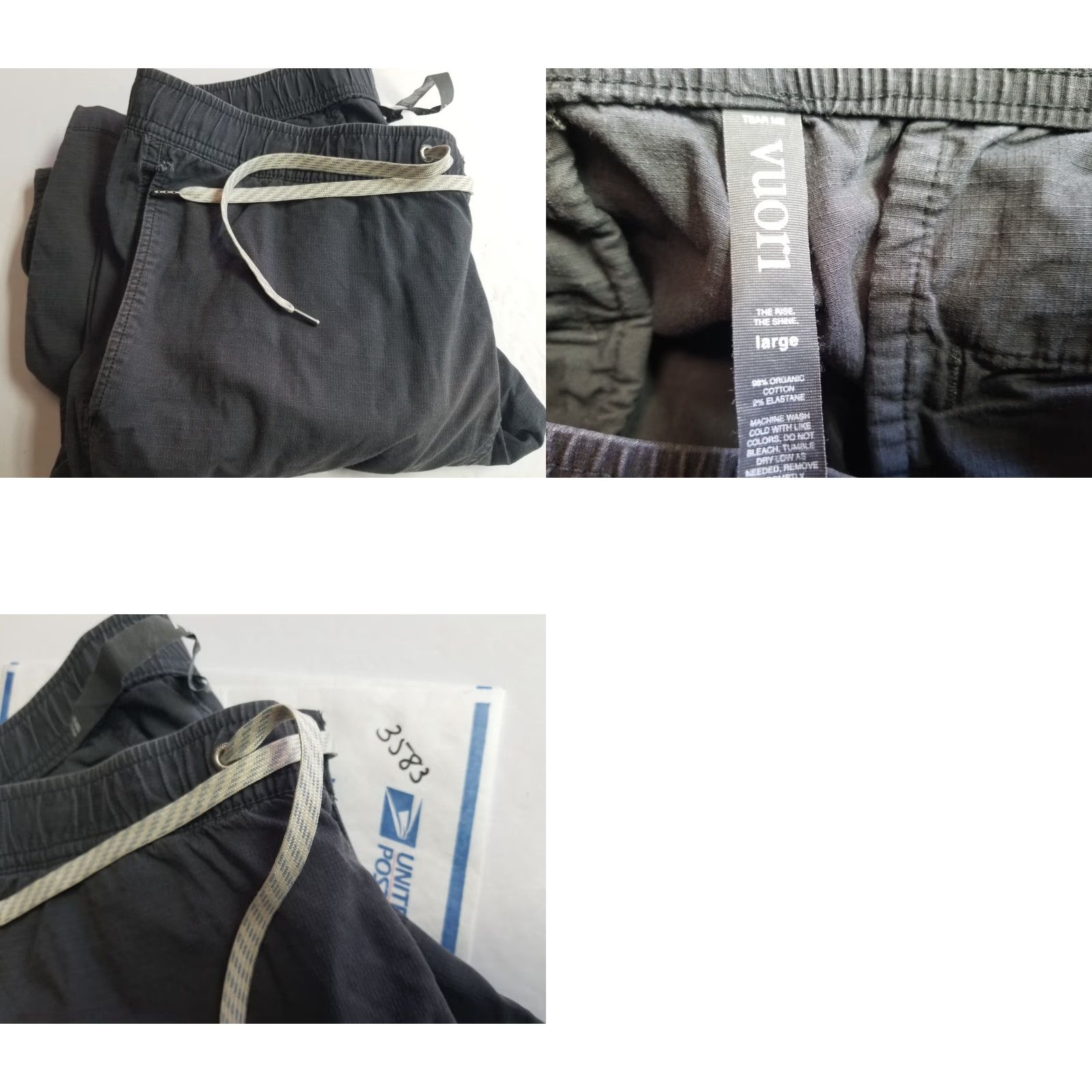 Vuori Vuori Joggers Mens Large Gray Ripstop Climbers Casual Drawstring Stretch See Pic Size ONE SIZE - 8 Thumbnail
