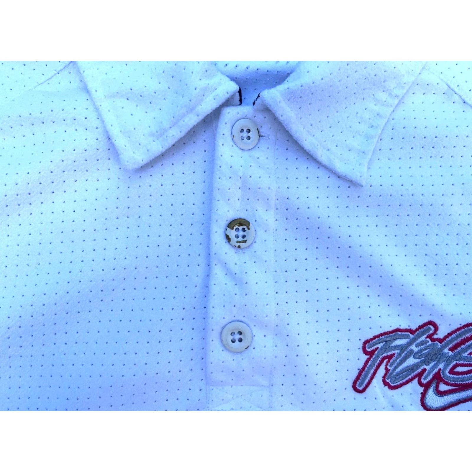 Nike VINTAGE Nike Flight Polo Shirt Men's Large White Embroidered Detailing Polo Shirt Size US L / EU 52-54 / 3 - 4 Thumbnail