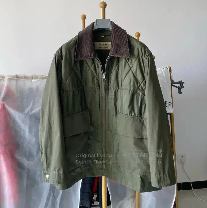 Burberry Men's XL Green Cotton Jacket.