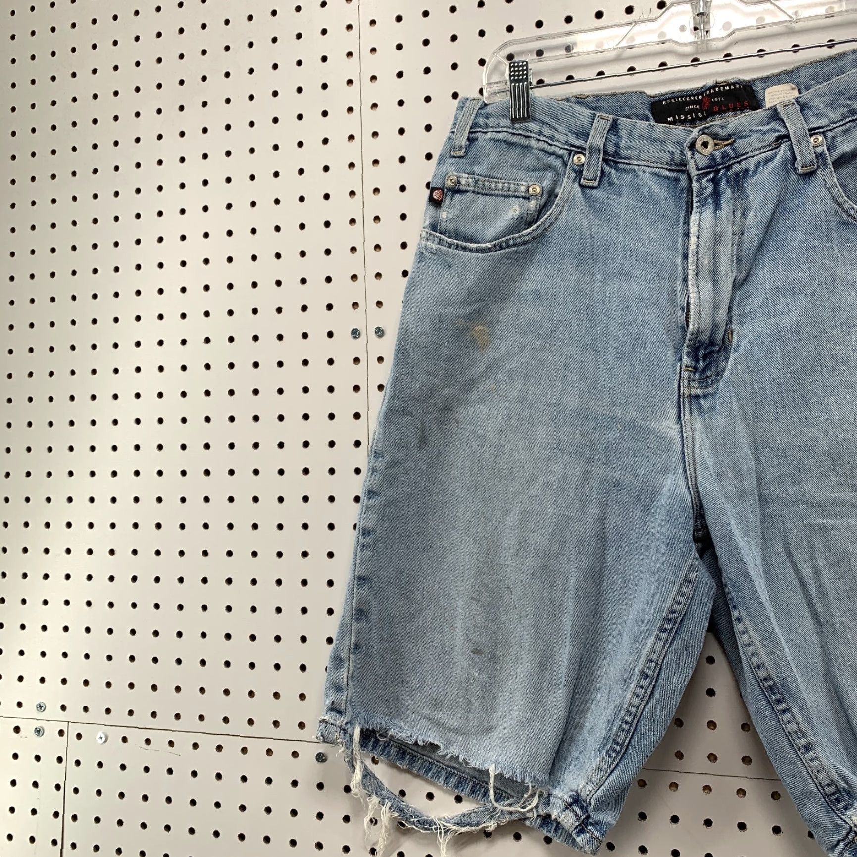 Vintage Vintage 90s Mission Blues Shorts Denim Jorts Distressed Mens 33x10 Blue Size US 33 - 3 Thumbnail