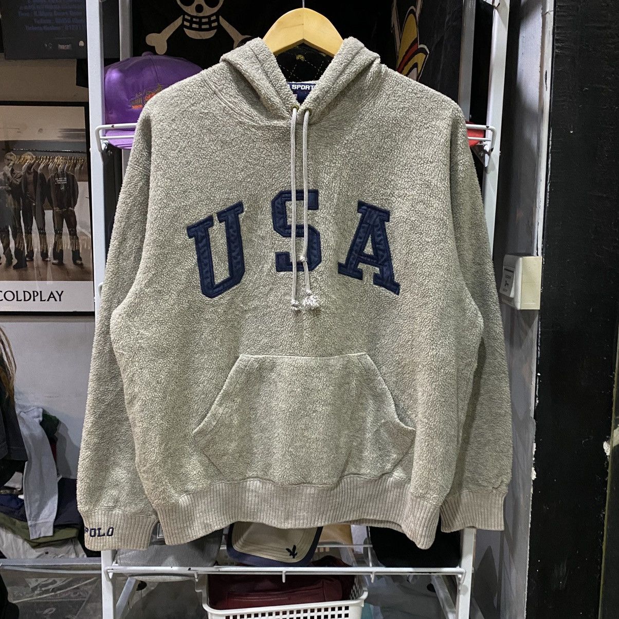 Polo Ralph Lauren Vintage 90s Ralph Lauren Polo Usa Fleece Hoodie Sweater Size US M / EU 48-50 / 2 - 1 Thumbnail
