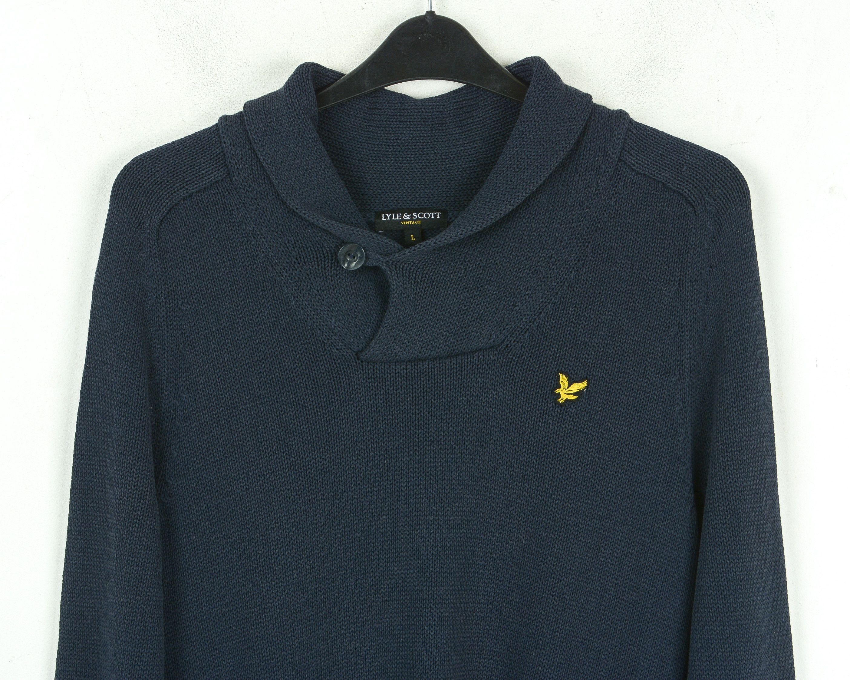Lyle & Scott Jumper Pullover Sweater High Neck Knit Cotton Casual Size US L / EU 52-54 / 3 - 2 Thumbnail