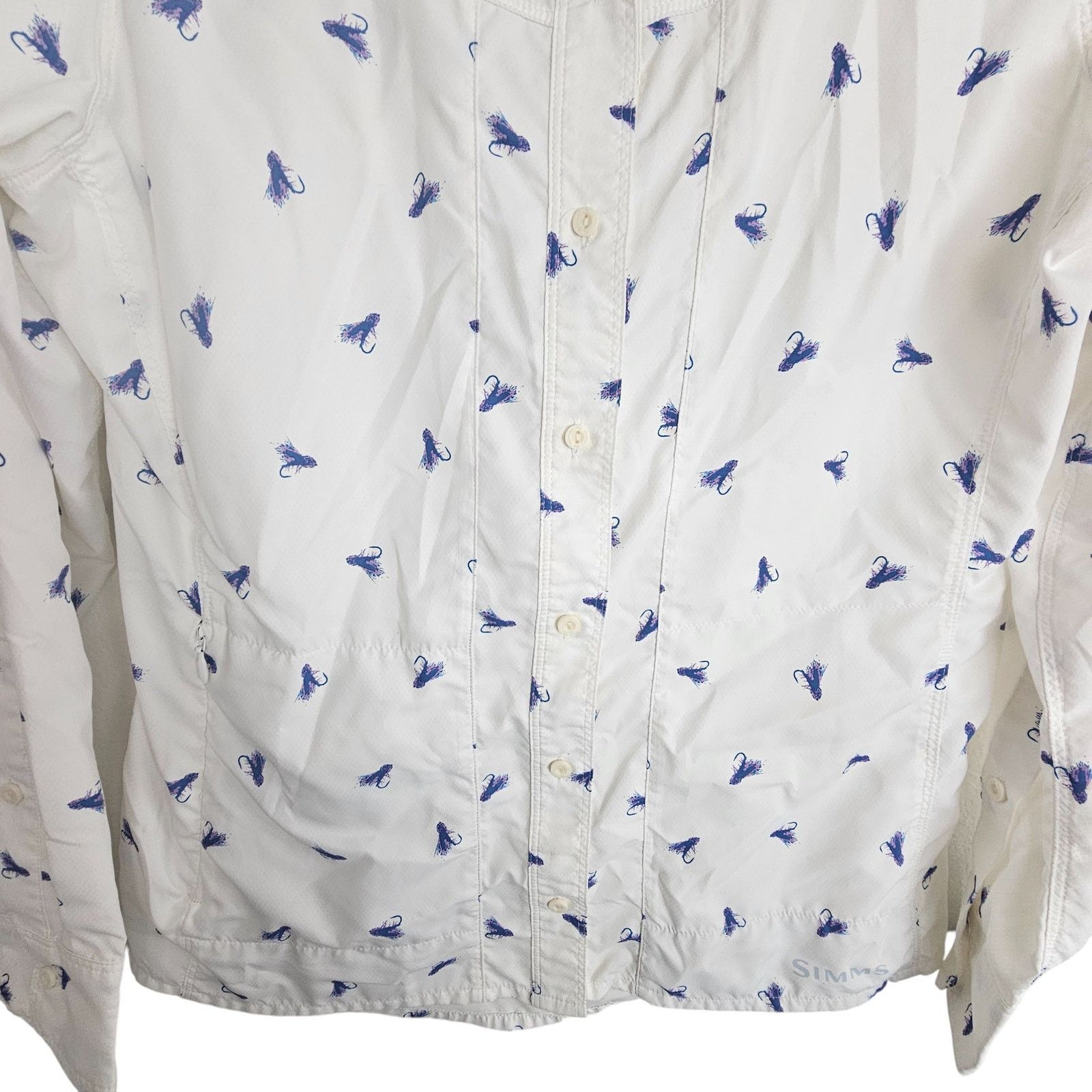 Simms Simms Womens Vented Isle Fishing Shirt S White Fly All Over Size S / US 4 / IT 40 - 3 Thumbnail
