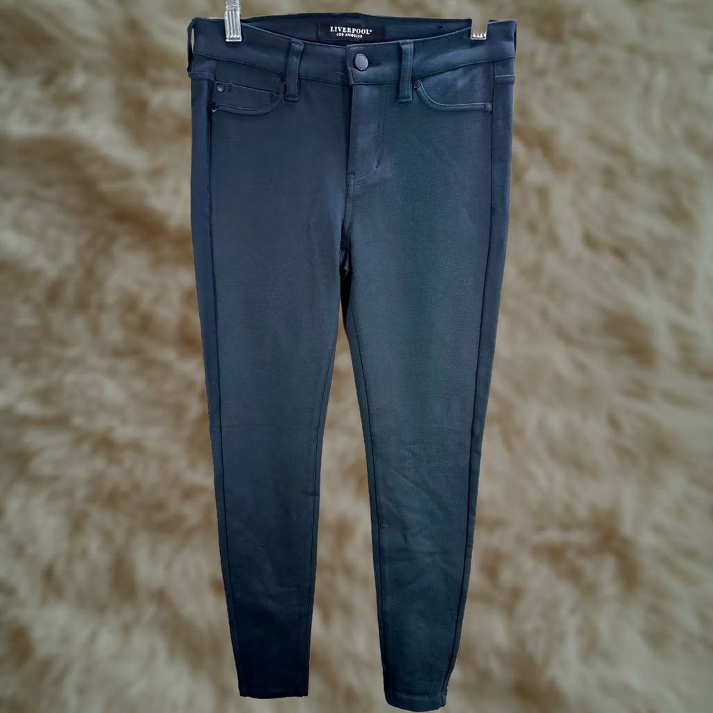 Vintage VINTAGE Liverpool Los Angeles Women's Slim Ankle Pants 0/25 Greenish Black Size 0 Slimming Womens Size 25" / US 0 / IT 36 - 1 Thumbnail
