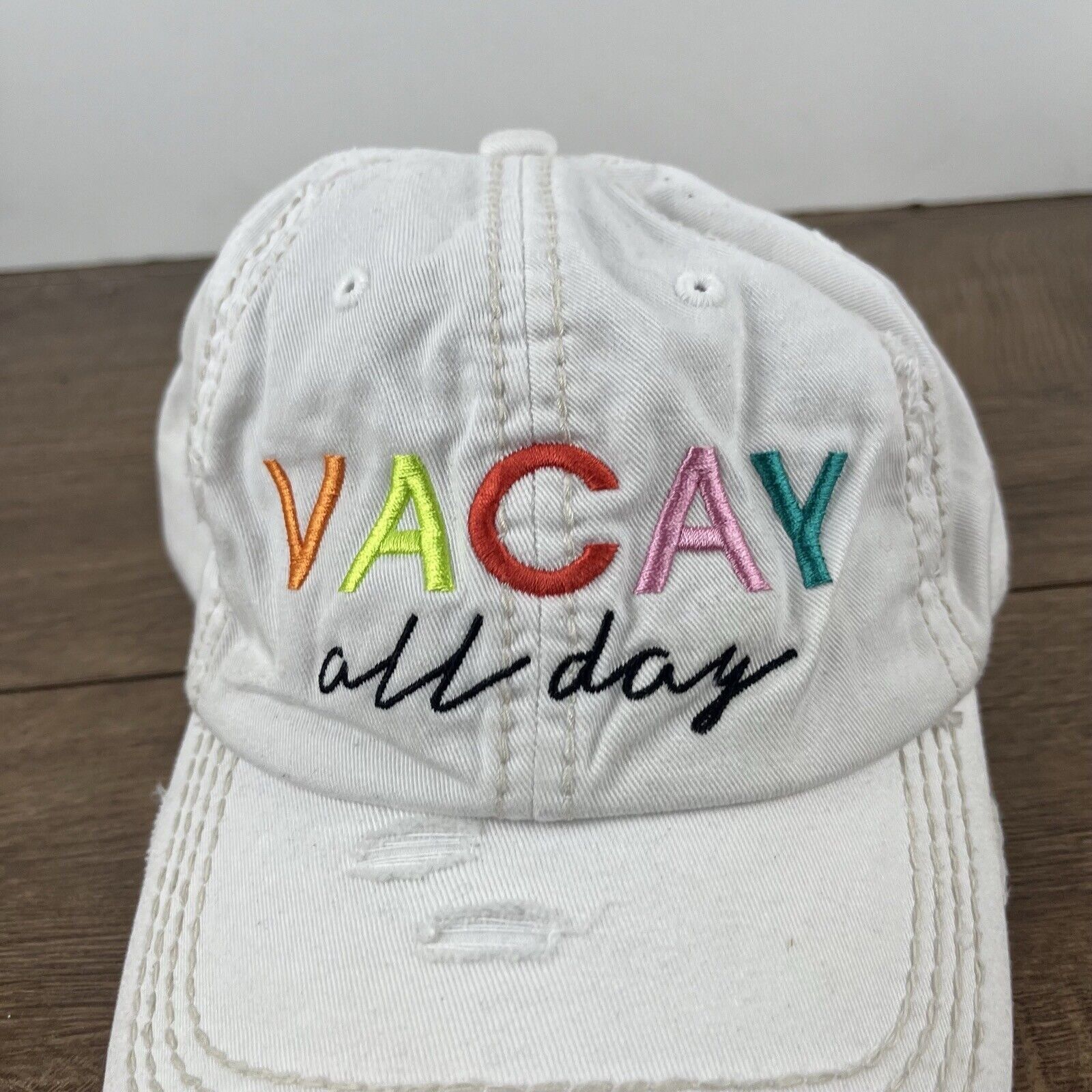 Other Vacay All Day Hat Vacation Vacay Hat White Adjustable Hat Wh Size ONE SIZE - 6 Thumbnail