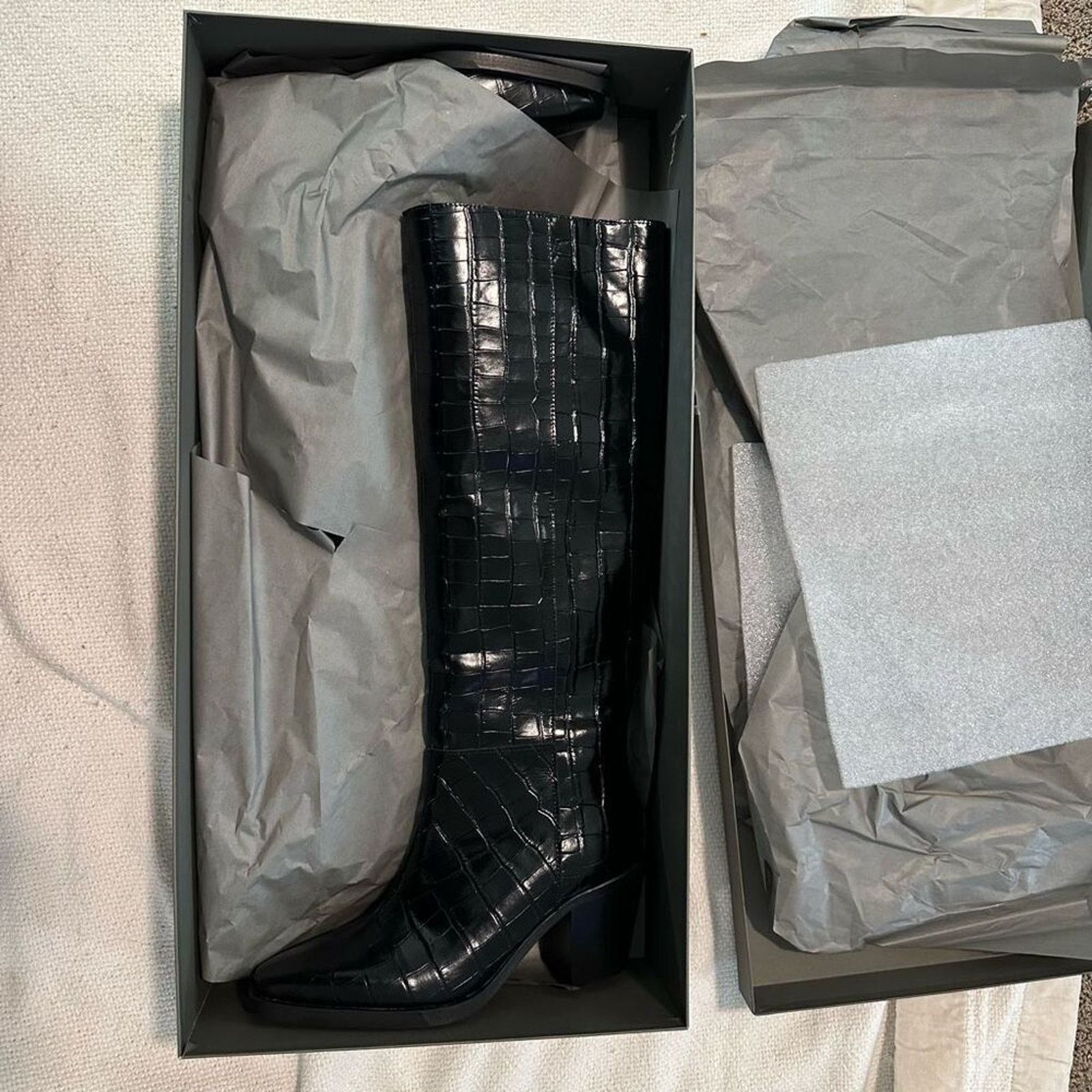 Allsaints AllSaints Cohen Knee-High Boots in Croc Emboss | Sz 39 Size US 8.5 / IT 38.5 - 9 Thumbnail
