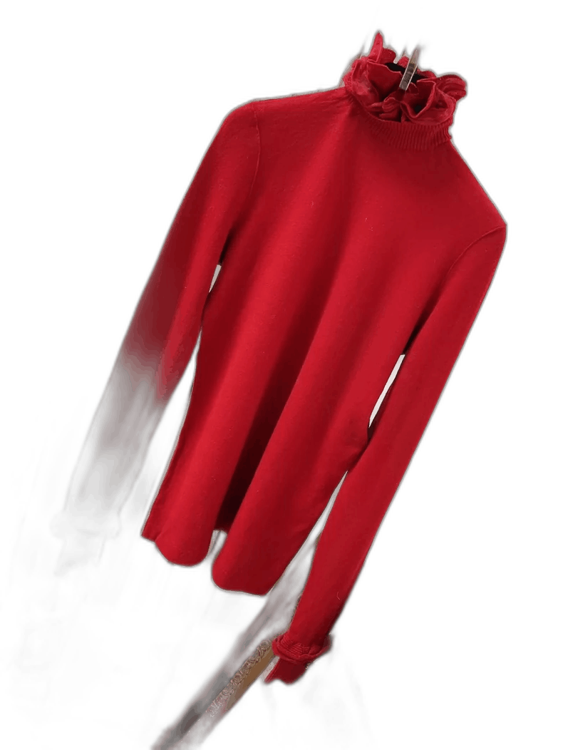 Chanel Chanel Red High Neck Wool Sweater 15A Size S / US 4 / IT 40 - 1 Thumbnail