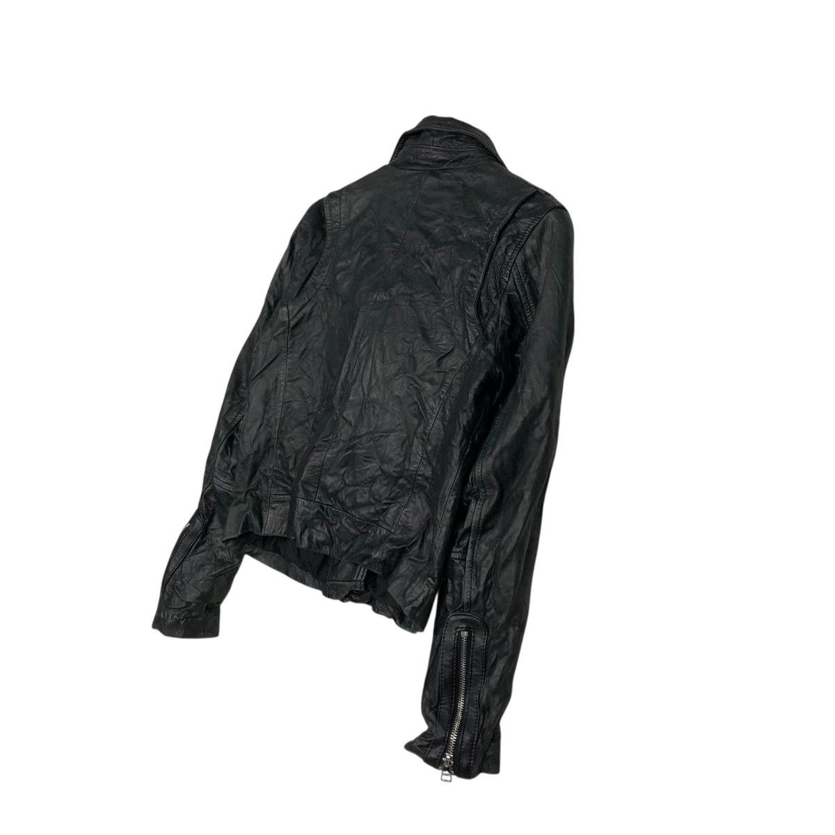 Japanese Brand 🔥VINTAGE BIKER LEATHER JACKET DOUBLE COLLAR STRADIVARIUS Size US S / EU 44-46 / 1 - 12 Thumbnail
