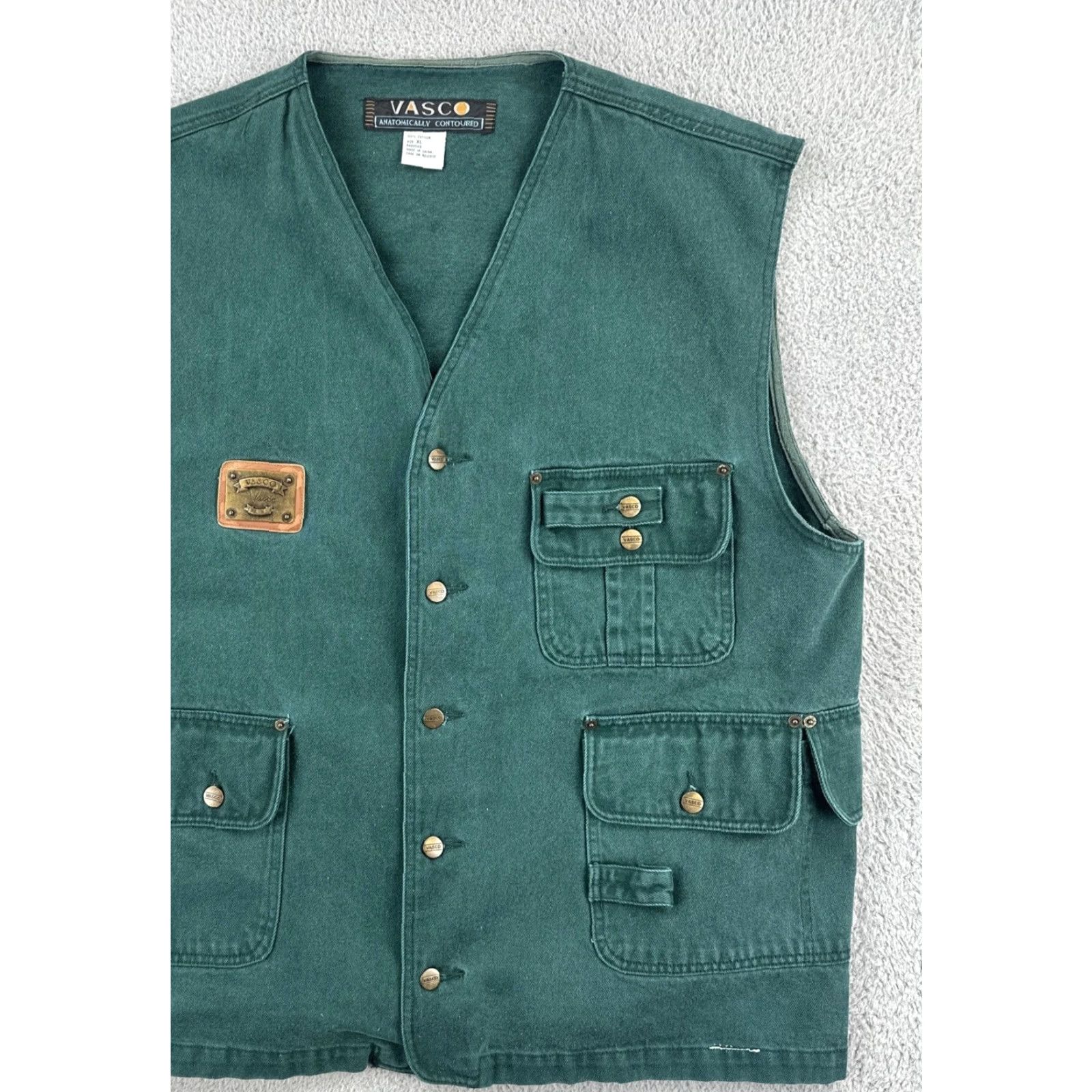 Vintage VINTAGE Vasco Vest Shirt XL Green Cotton Button Up Multiple Pockets Men AC Vintage Classic Outdoor Hunting Hiking Size US XL / EU 56 / 4 - 2 Thumbnail