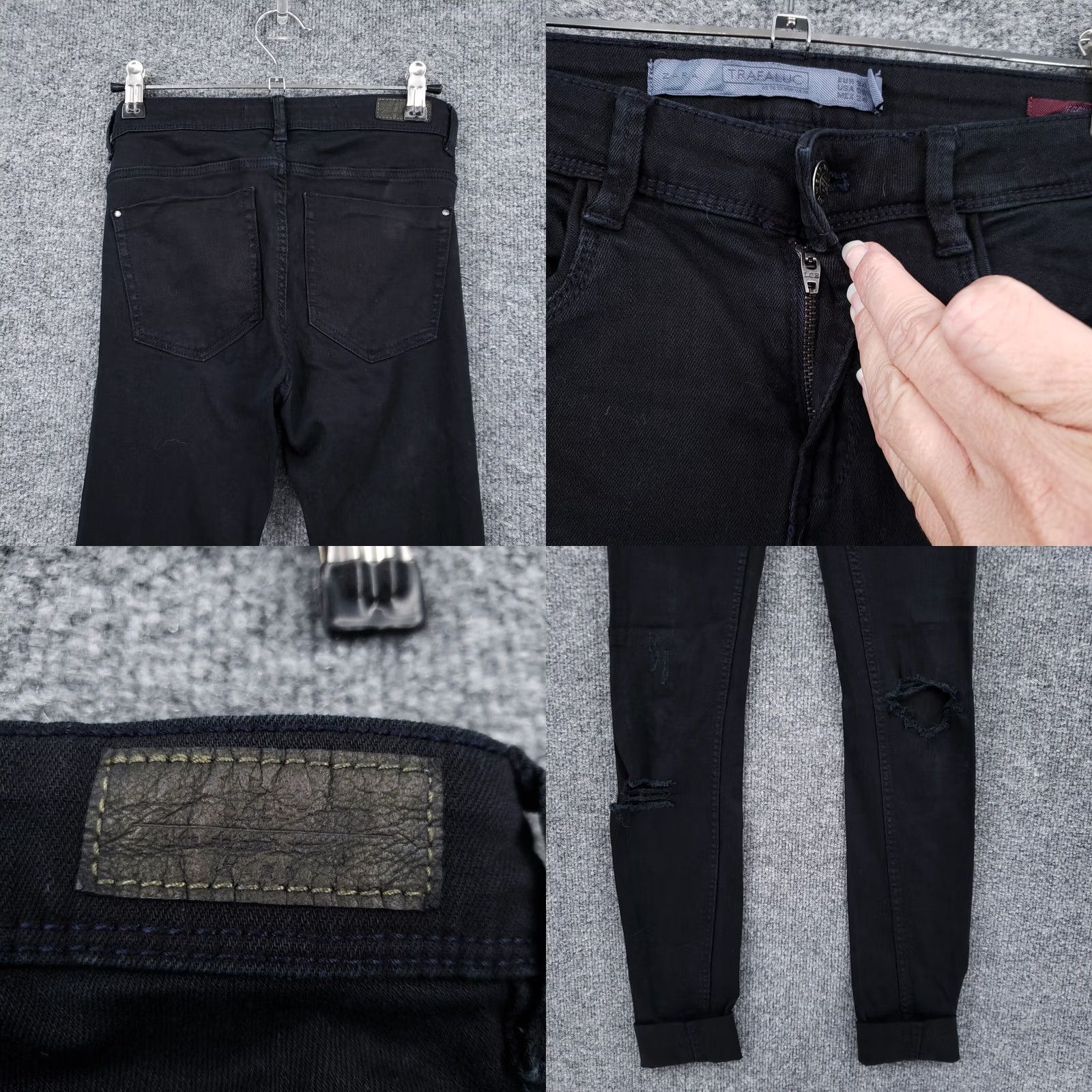 Zara Zara Jeans Womens 2 Mid-Rise Jegging Dark Wash Black Denim Distressed Cuffed Size 26" / US 2 / IT 38 - 8 Thumbnail