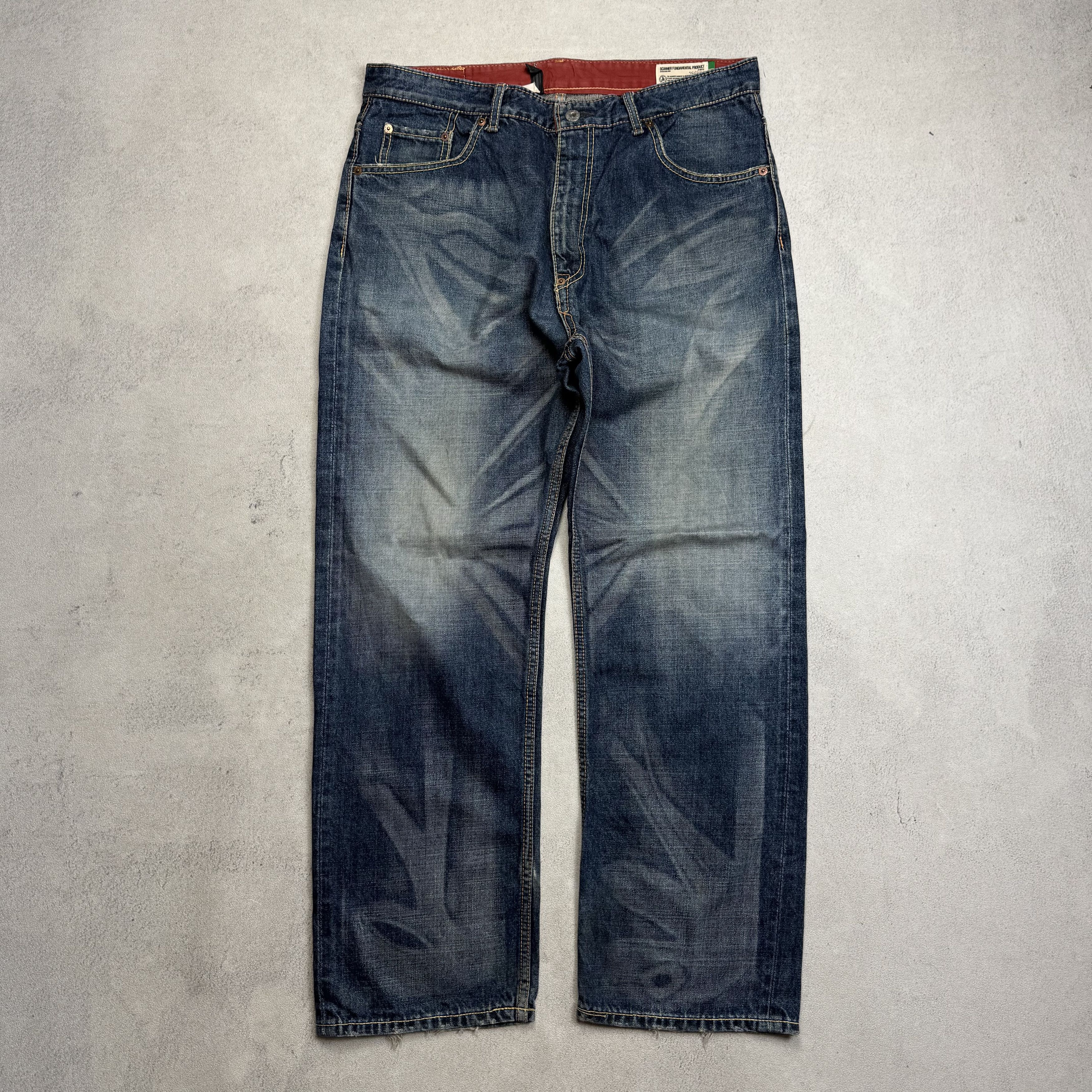 Japanese Brand Scanner Fundamental Product Washed Jeans Size US 36 / EU 52 - 4 Thumbnail