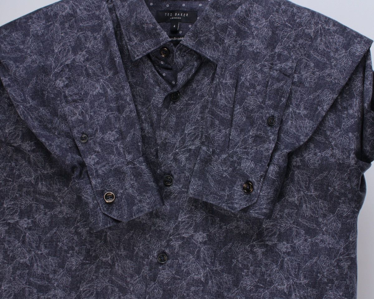 Designer × Ted Baker TED BAKER Marais Floral Geo Printed Long Sleeve Button Shirt Size US M / EU 48-50 / 2 - 7 Thumbnail