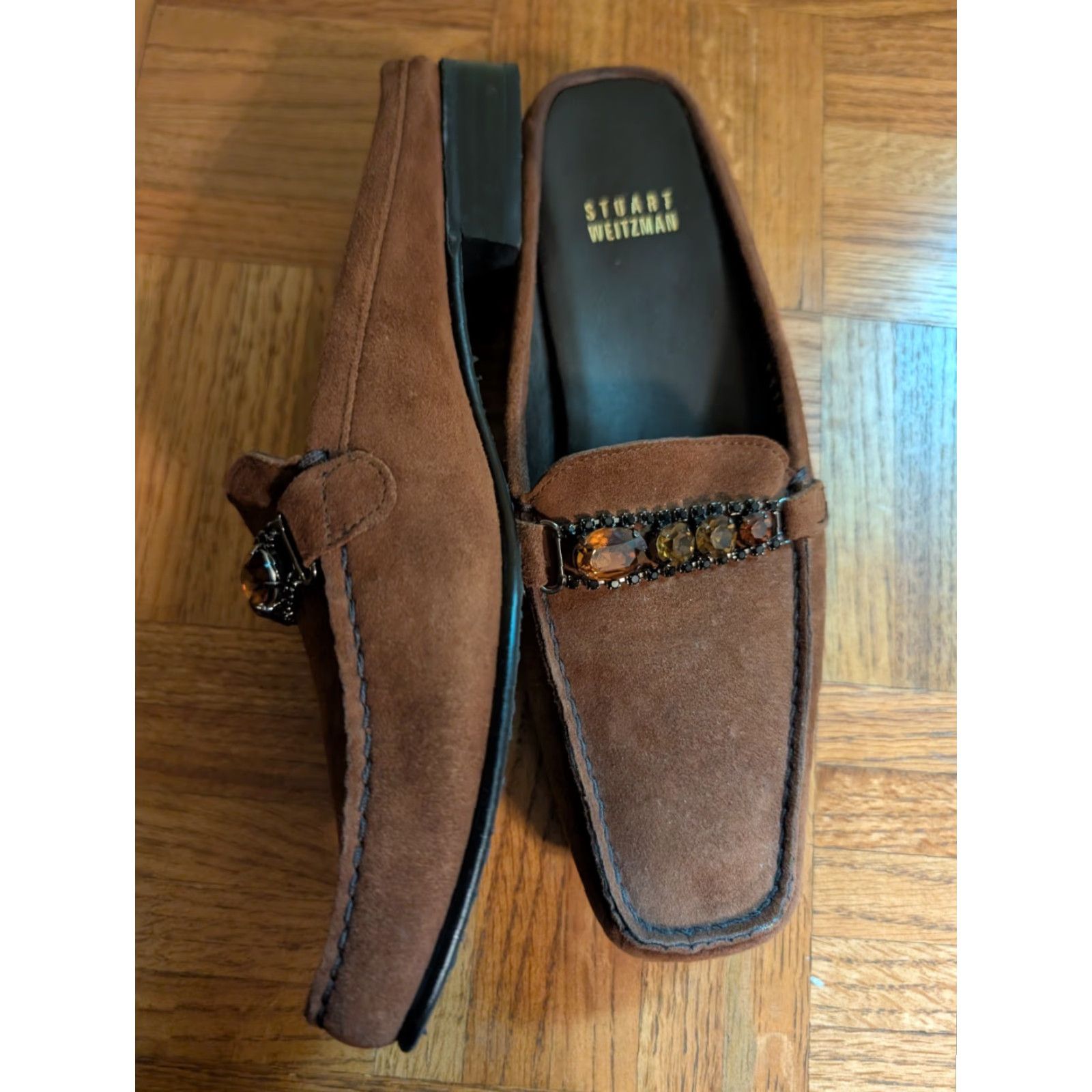 Stuart Weitzman Stuart Weitzman Suede Loafers Brown Preppy Block Heel Size 7.5 US 7.5 UK Womens Shoes Slim Slip On Perforated Square Toe Size US 8 / IT 38 - 4 Thumbnail