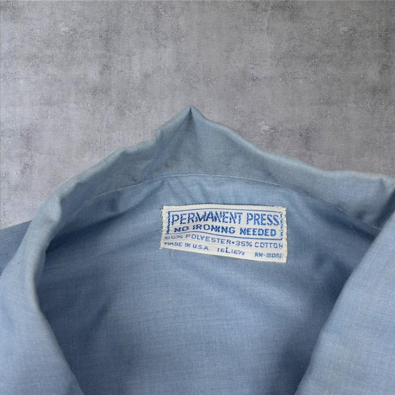 Vintage 1960s 1970s Vintage Light Blue Button Up Shirt Size US L / EU 52-54 / 3 - 3 Thumbnail