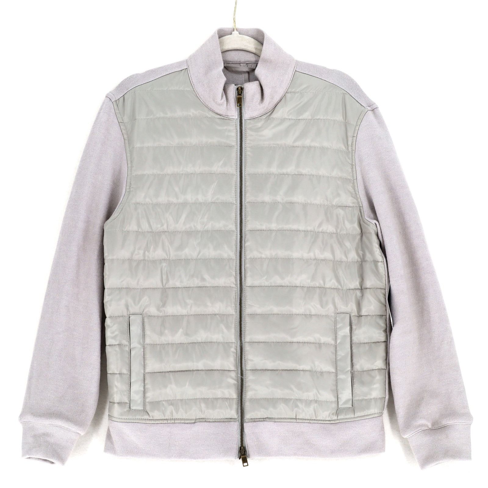 Alfani Alfani Men's Grey Mixed-Media Full-Zip Bomber Jacket Size S Size US S / EU 44-46 / 1 - 2 Thumbnail