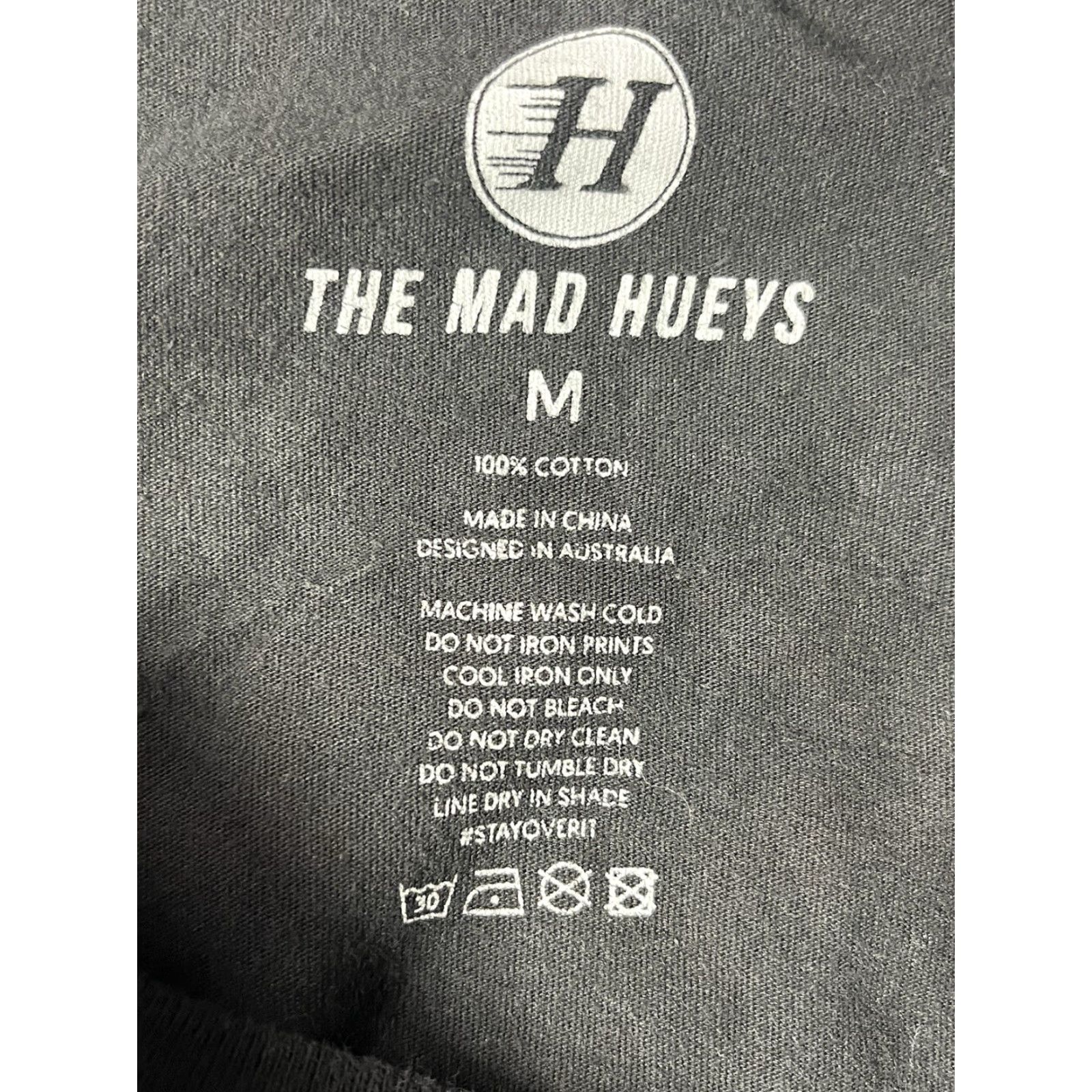 Vintage The Mad Hueys T-Shirt Black Graphic Print What Happens In Paradise Medium Mens Reg Crew Neck Short Sleeve Cotton Graphic Print Size US M / EU 48-50 / 2 - 7 Thumbnail