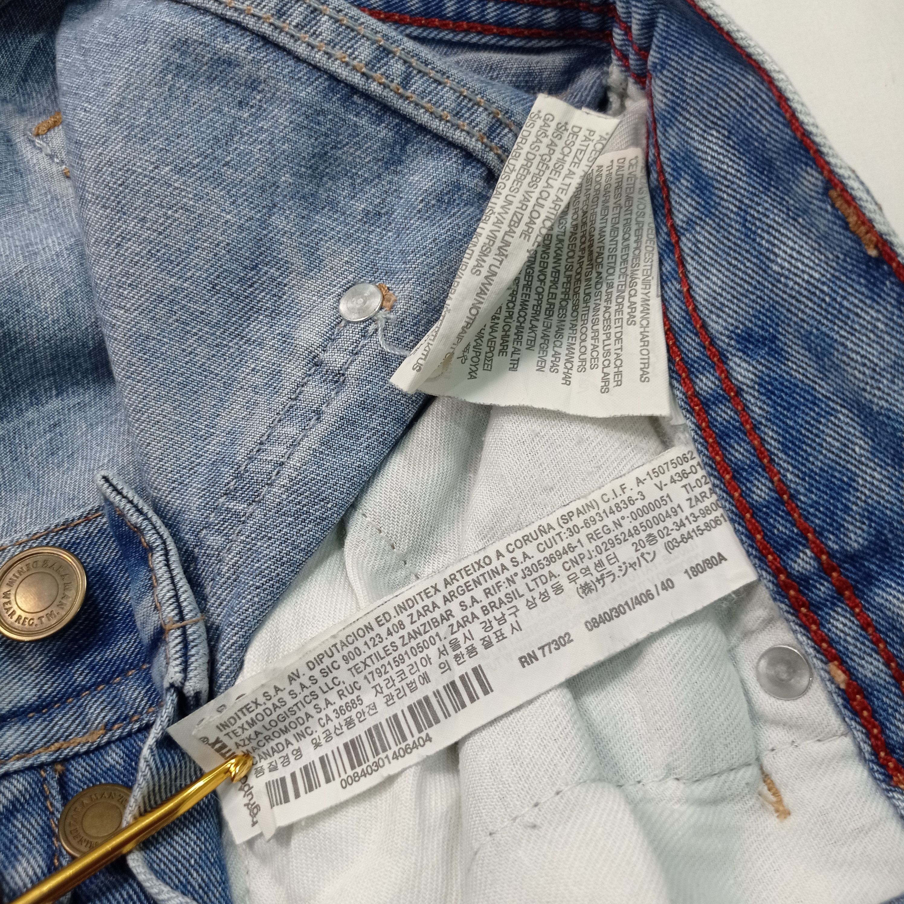 Zara 🔥Zara Faded Distressed Jeans Pants Size US 31 - 3 Thumbnail
