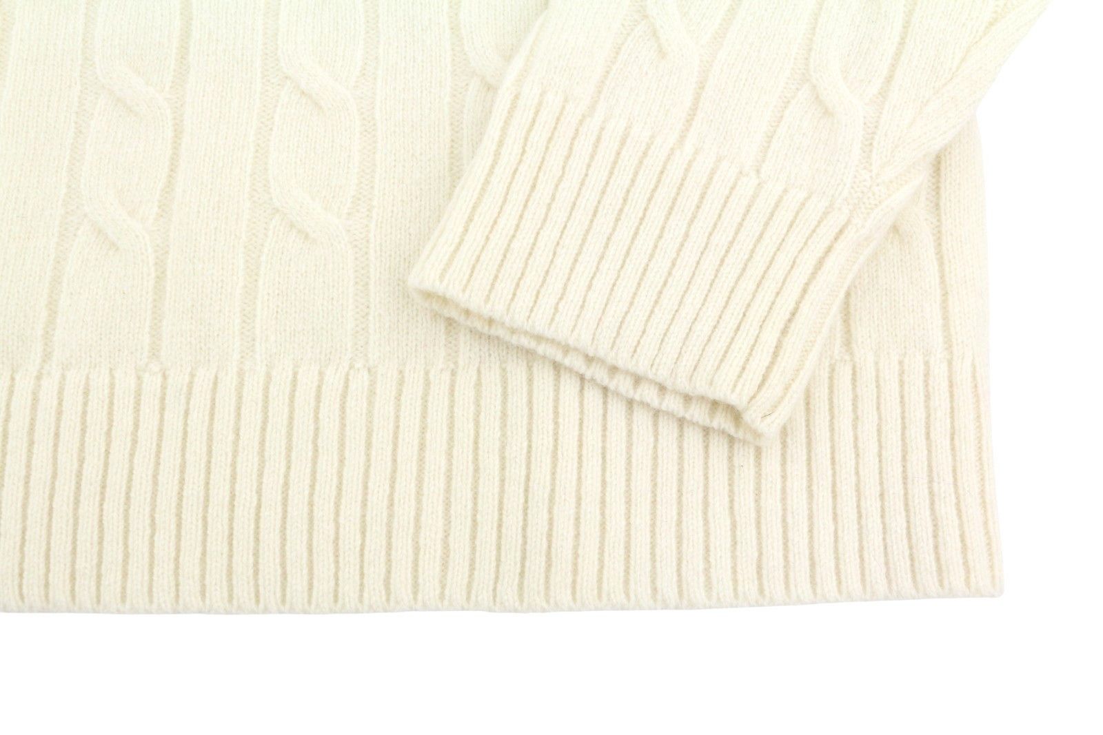 Gant LAMBSWOOL CABLE C-NECK L Cream Wool Blend Knit 88107 Size L / US 10 / IT 46 - 6 Thumbnail
