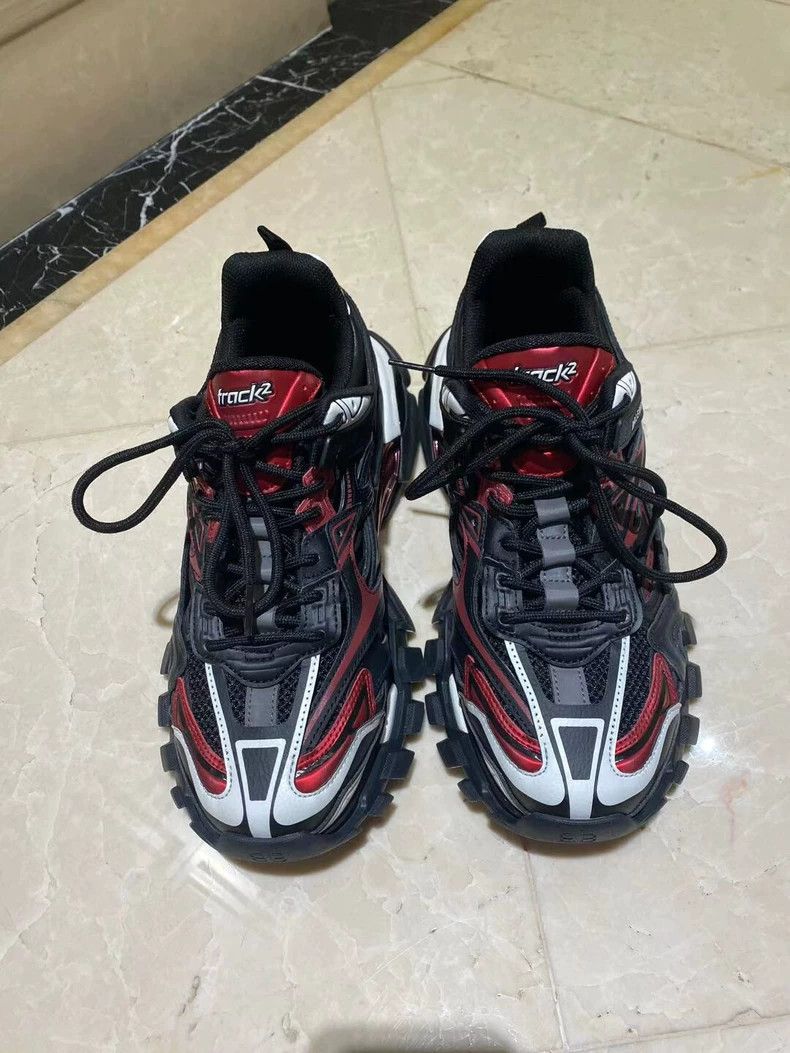Balenciaga Balenciaga Track.2 Men's Sneakers Black Red Size US 8 / EU 41 - 1 Thumbnail