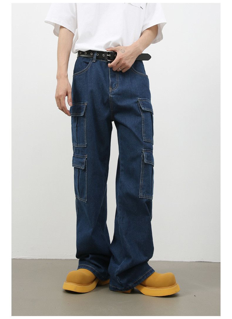 Japanese Brand × Jean Men's American retro multi-pocket washed cargo jeans Size US 32 / EU 48 - 2 Thumbnail