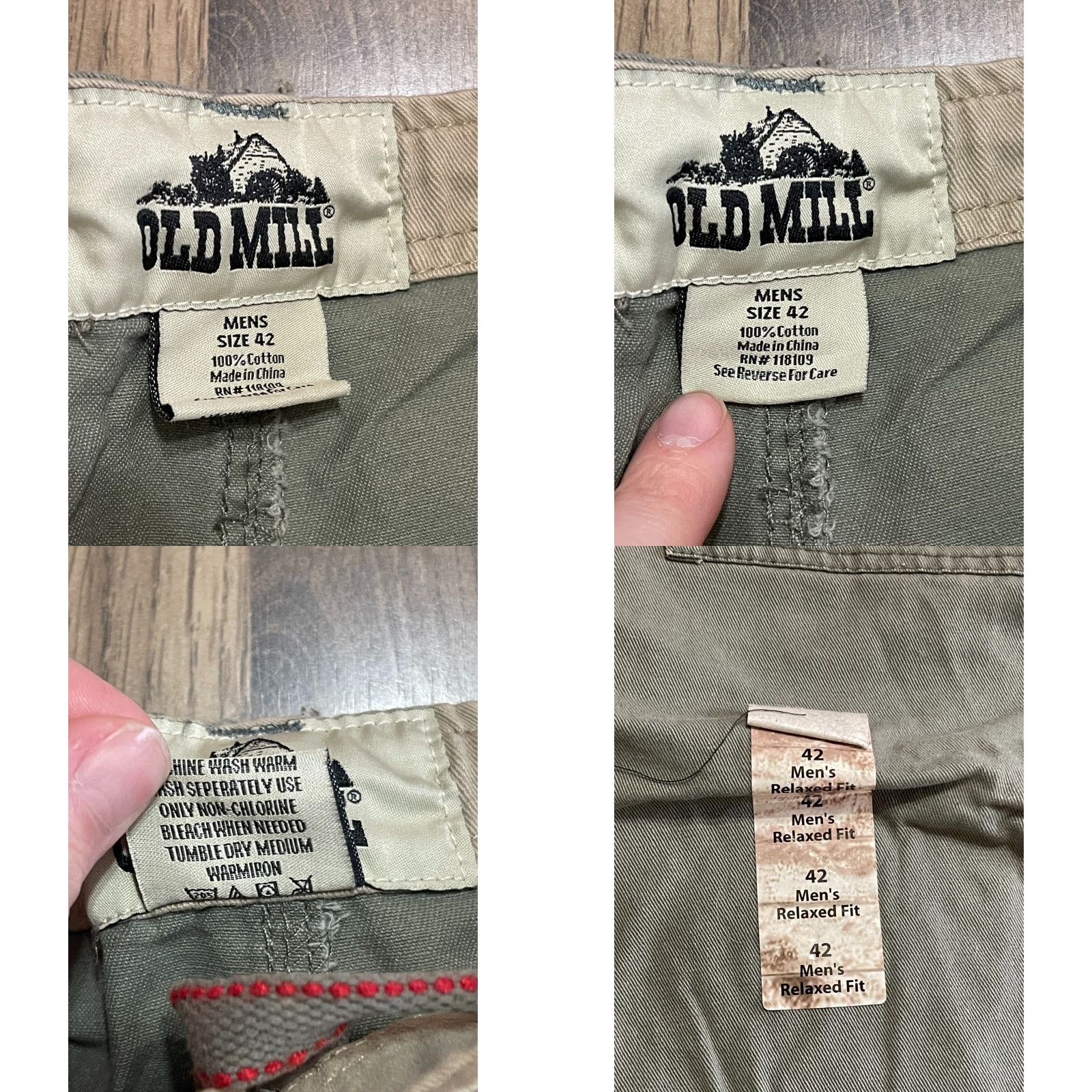 MILLY Old Mill Men’s Cargo Shorts, 42, Green, Relaxed Fit, Multi Pockets, Cargo Short, Vintage? No. Size US 42 / EU 58 - 8 Thumbnail
