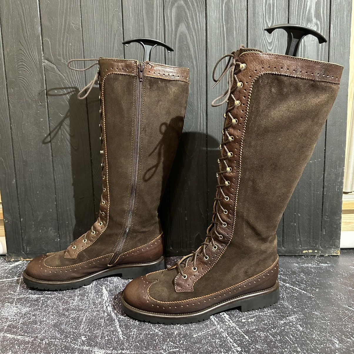 Max Mara MAX MARA - Women’s Brown Suede/Leather Boots Size 38 Size US 8 / IT 38 - 3 Thumbnail
