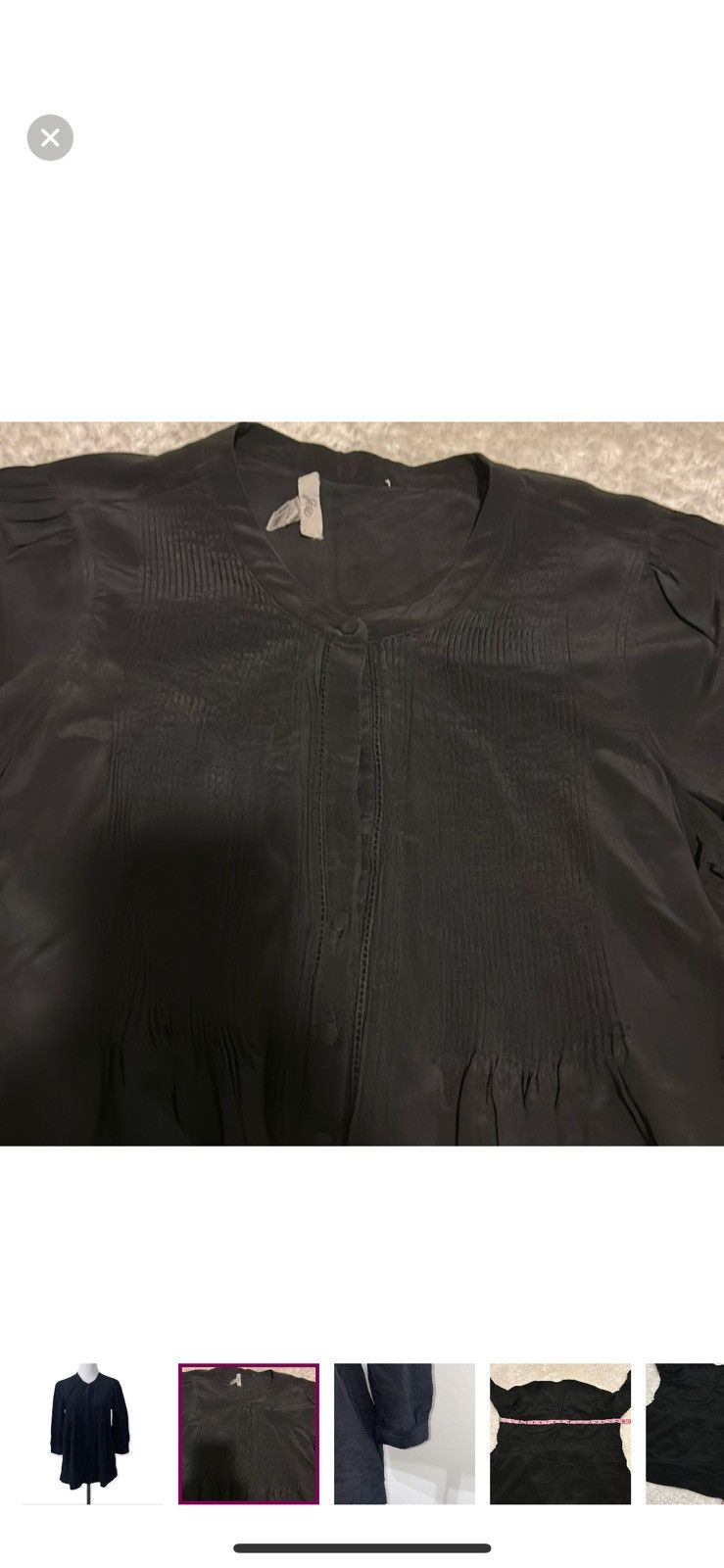 Joie Joie small black silk pleated blouse Size S / US 4 / IT 40 - 4 Thumbnail