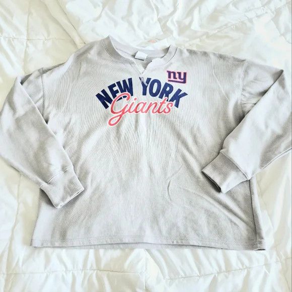 NFL Official NY Giants Split V-Neck Sweatshirt Fall Gift Travel Size L / US 10 / IT 46 - 9 Thumbnail