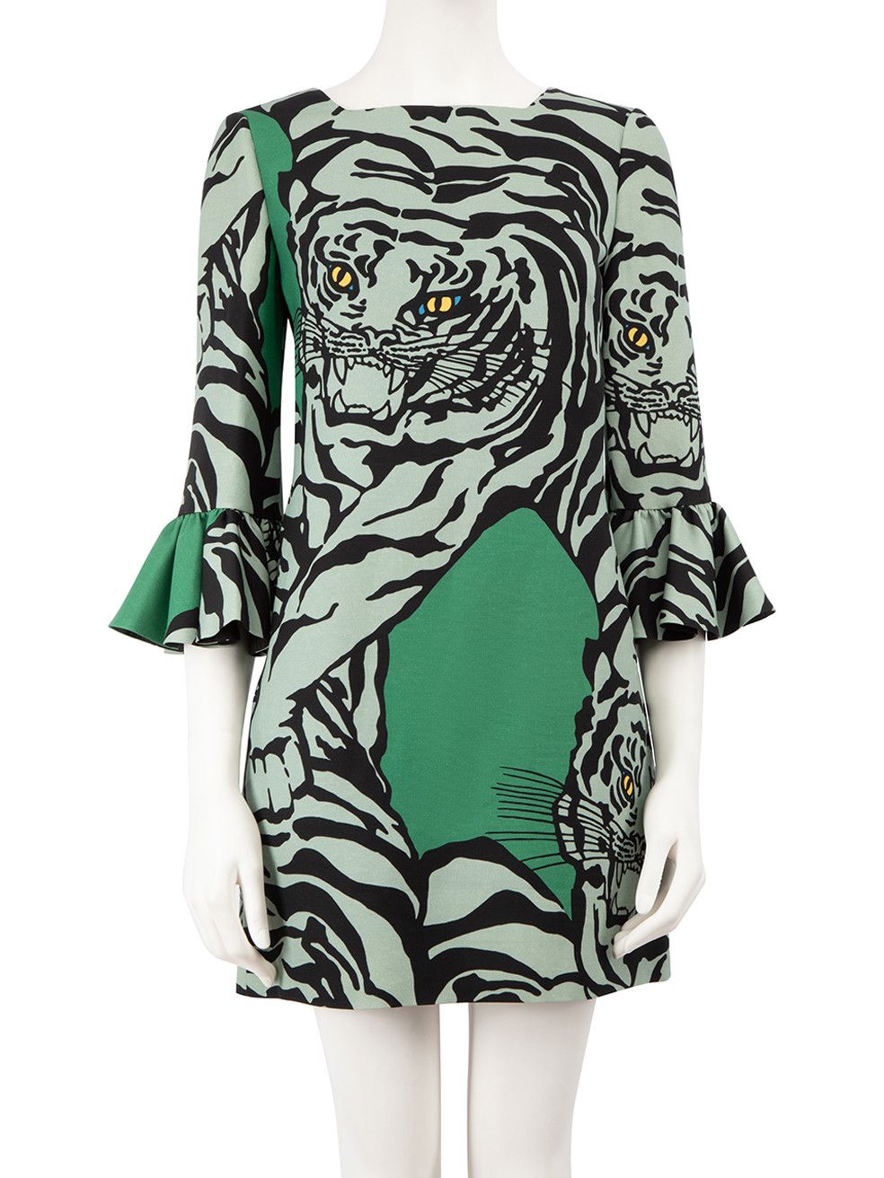 1967 Re-Edition Green Wool Tiger Dress