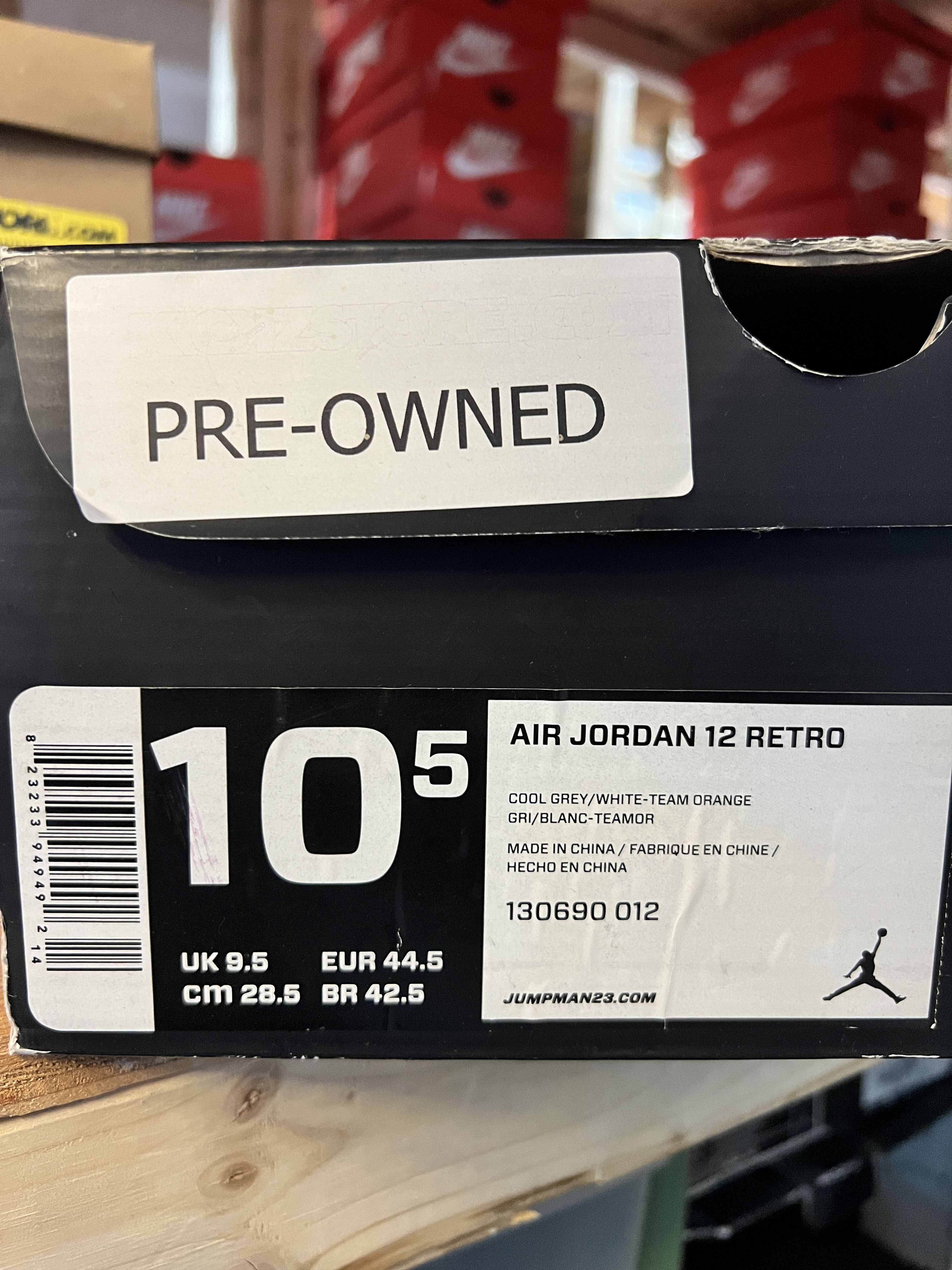 Jordan Brand Air Jordan 12 XII Retro 130690-012 Cool Grey Team Orange Size US 10.5 / EU 43-44 - 7 Thumbnail