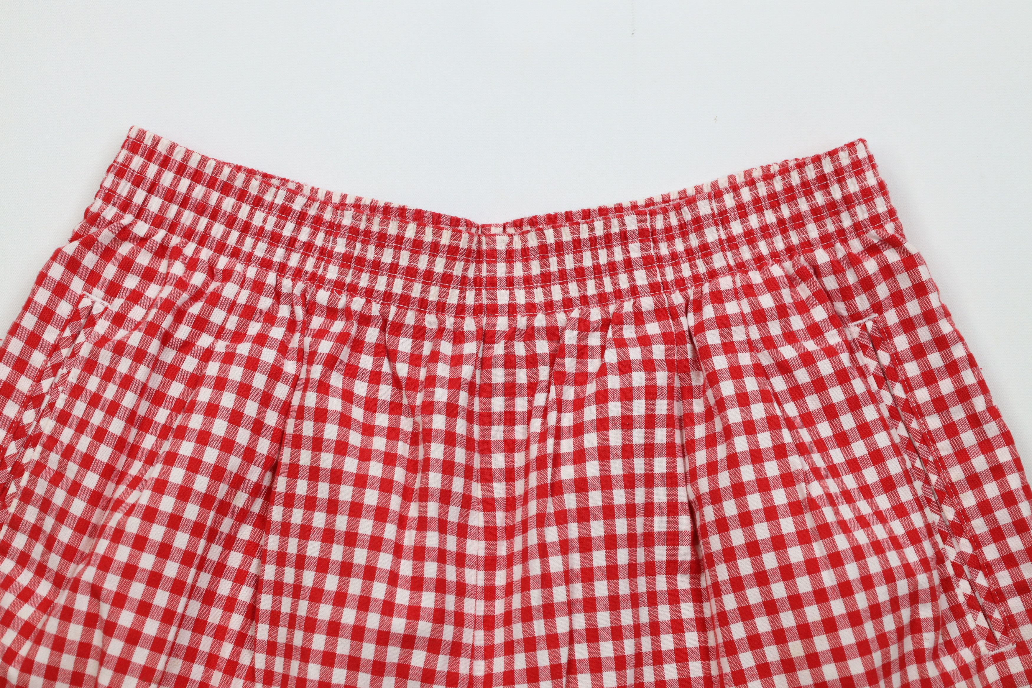 Vintage Vintage 90s Streetwear Country Western Shorts Gingham Red Size 28" / US 6 / IT 42 - 2 Thumbnail