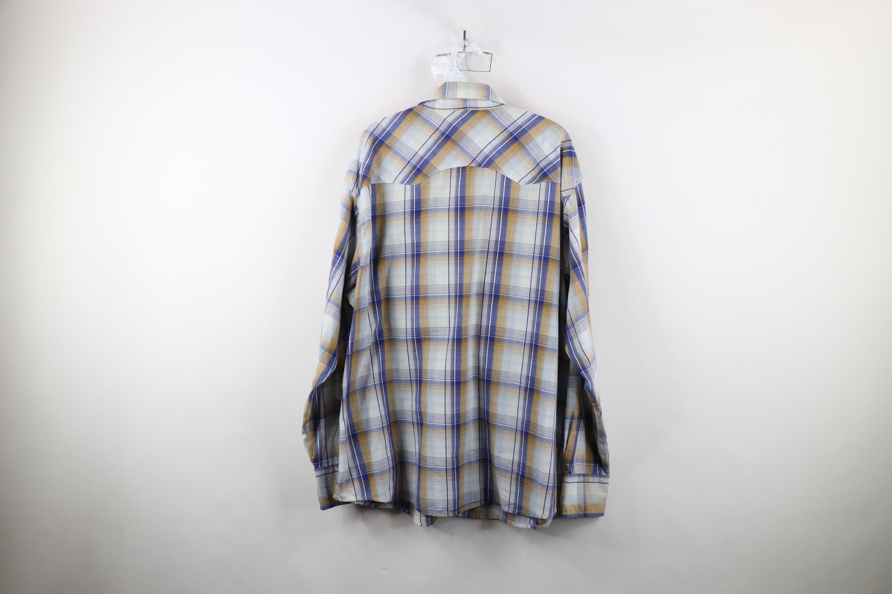 Vintage × Wrangler Vintage Wrangler Western Cowboy Snap Button Shirt Plaid Size US XXL / EU 58 / 5 - 12 Thumbnail