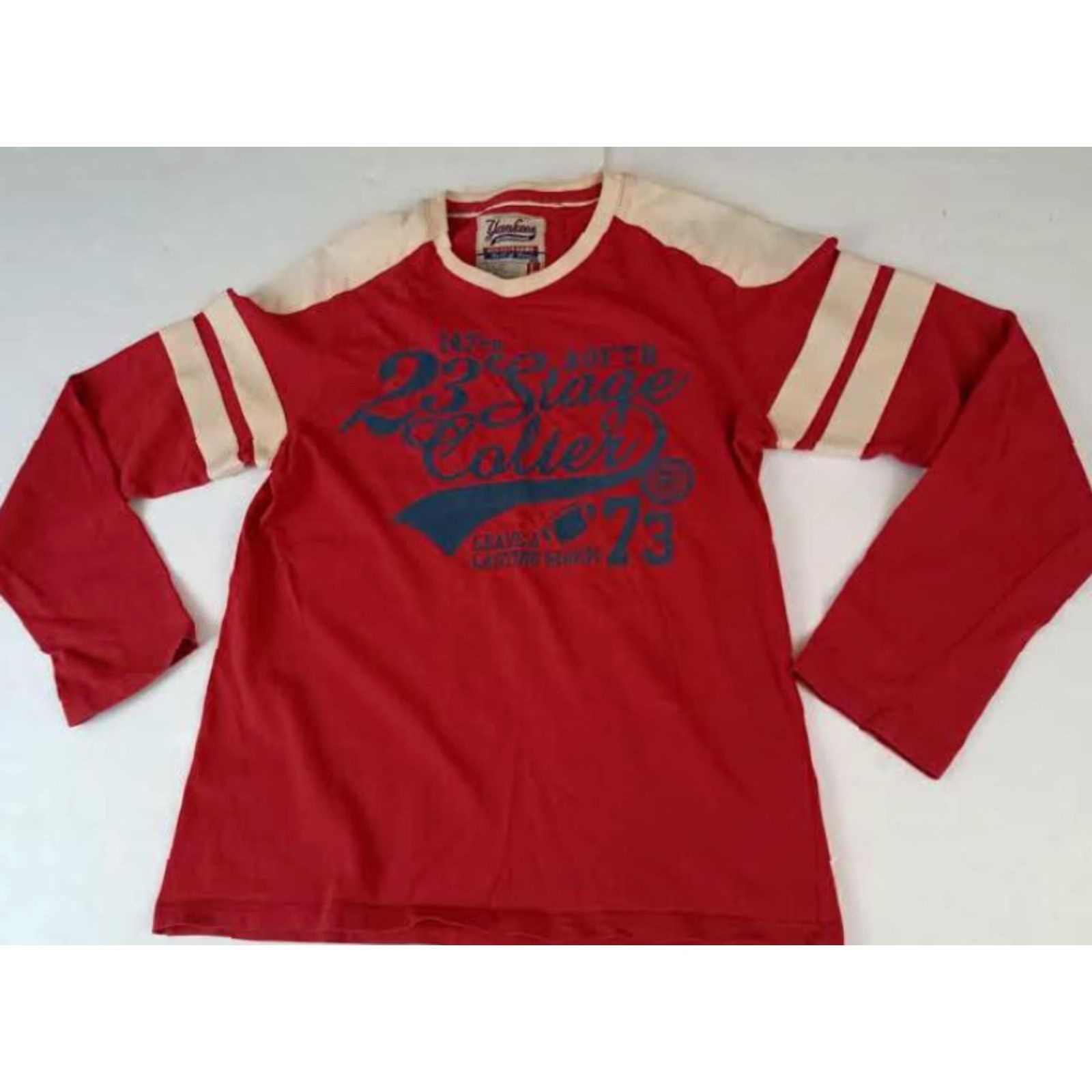 Vintage VINTAGE Yankee Outfitters Rugby Shirt L Red Sweatshirt Pullover Men Canvas Stitched 25in Long 20in Pit to Pit Size US L / EU 52-54 / 3 - 2 Thumbnail