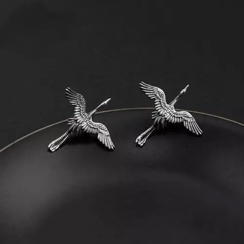 Jewelry Crane Bird Earrings Gothic Punk Jewelry Spike Size ONE SIZE - 2 Thumbnail