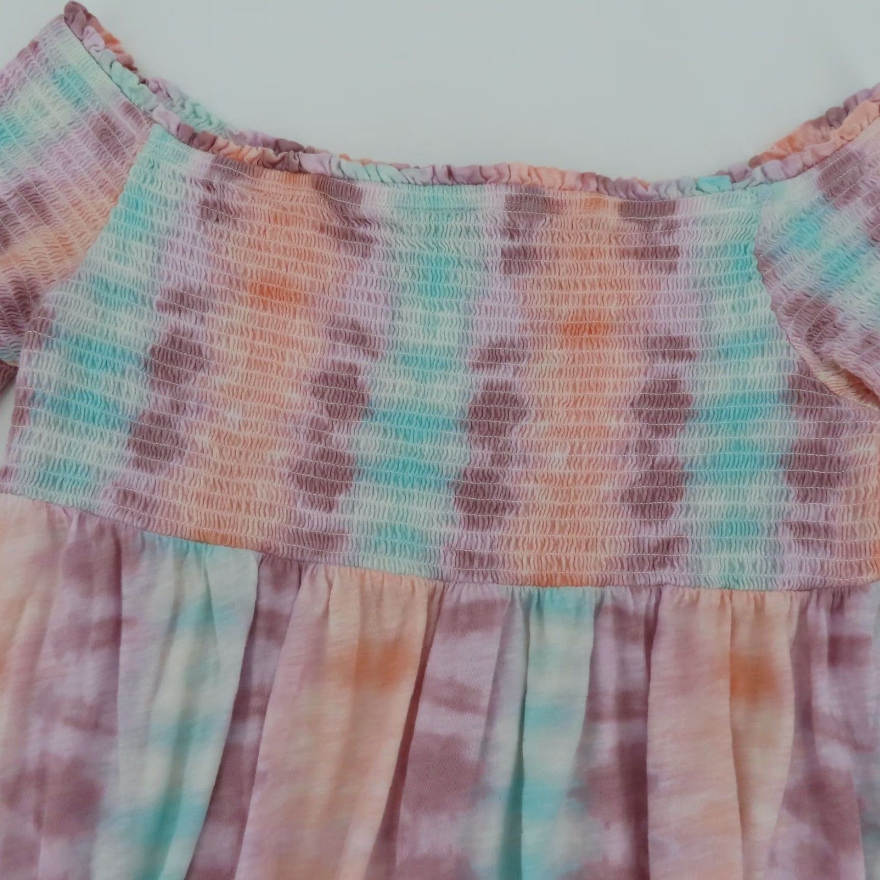 Torrid Torrid 3 Womens Plus Size 3X 22/24 Multicolor Tie Dye Ruched Blouse Shirt Top Size XXL / US 16-18 / IT 52-54 - 4 Thumbnail