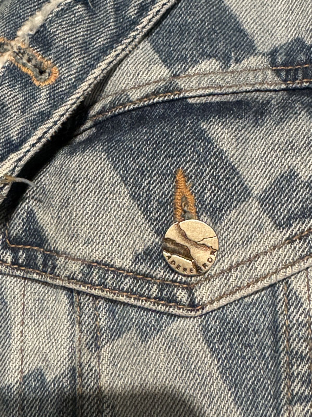 Ader Error × Japanese Brand Ader Error - Check-Patterned Denim Biker Jacket Size US L / EU 52-54 / 3 - 6 Thumbnail
