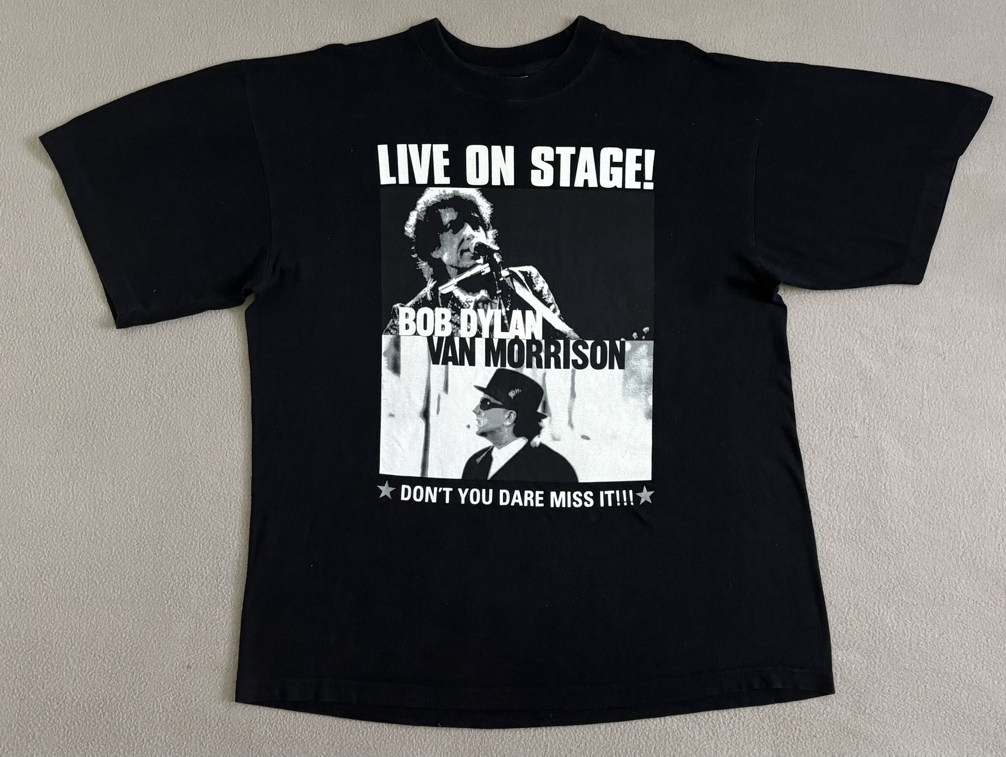 Vintage Bob Dylan Van Morrison Live On Stage! 1998 T-shirt Large Size US L / EU 52-54 / 3 - 5 Thumbnail