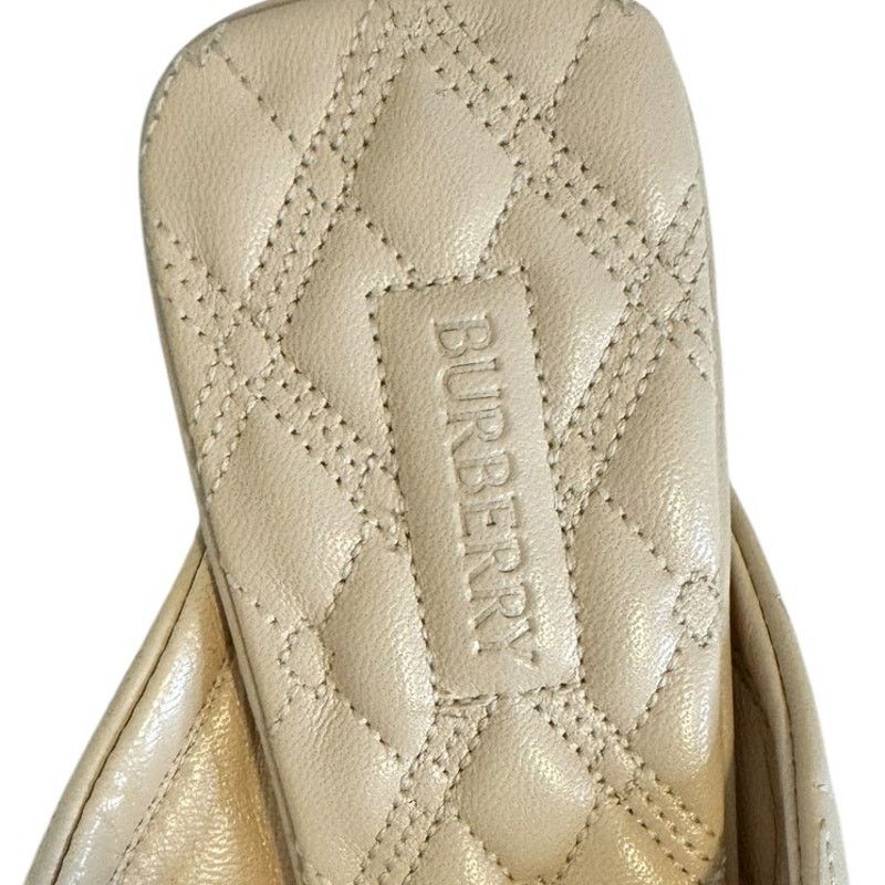 Burberry NEW Burberry Beige Quilted Embroidered Glove Mule Shoes 37.5 Size US 7 / IT 37 - 11 Thumbnail